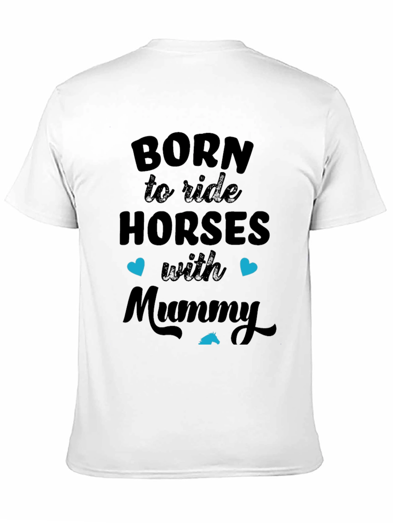 Black Born to Ride Horses with Mummy Black T-Shirt view 11