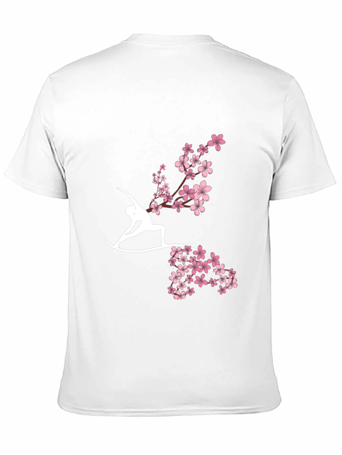 Black Yoga & Cherry Blossom Graphic Tee - Black view 11