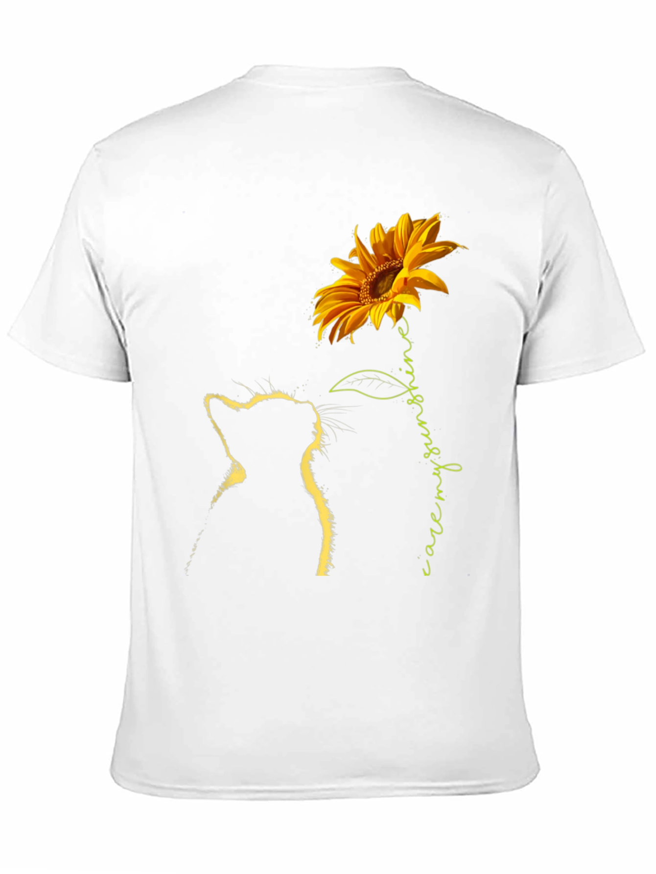 Black Sunflower Cat Graphic Tee - Black T-Shirt view 11