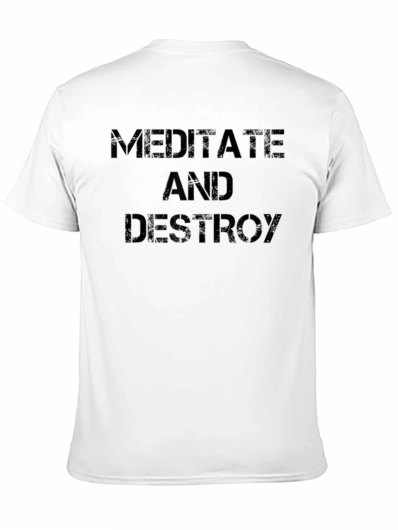 Black Meditate and Destroy Men's Black T-Shirt view 11