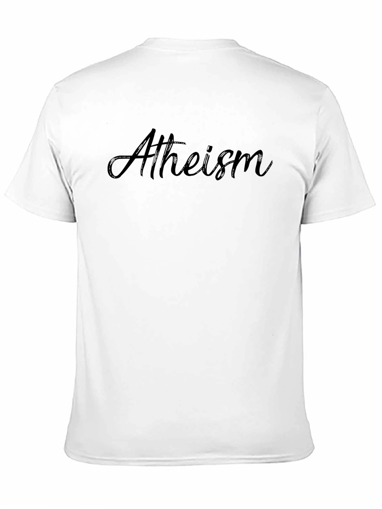 Black Atheism Script Tee - Comfortable Cotton Blend T-Shirt view 11