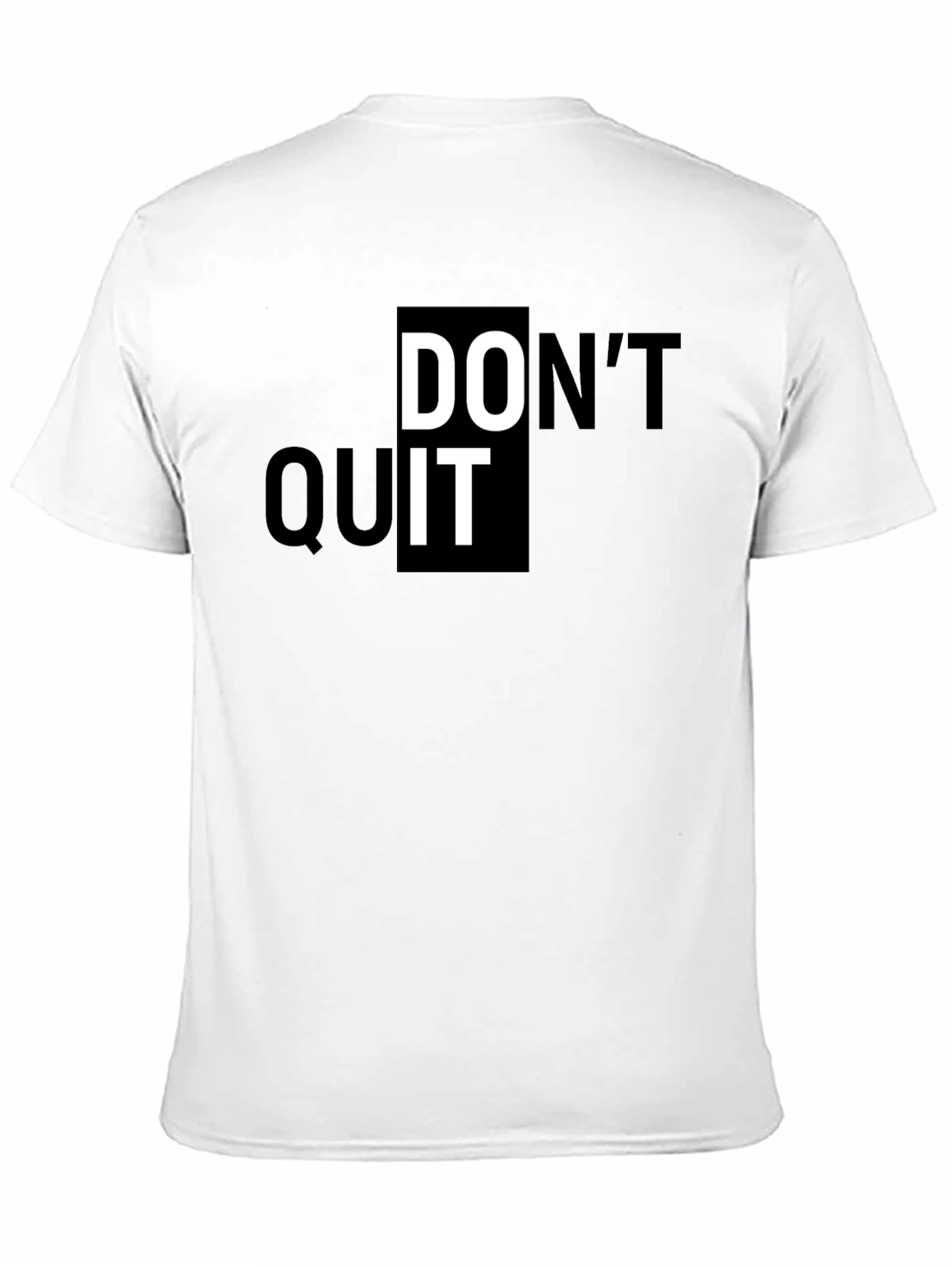 Black Motivational "Don't Quit" Graphic Print Black T-Shirt view 11