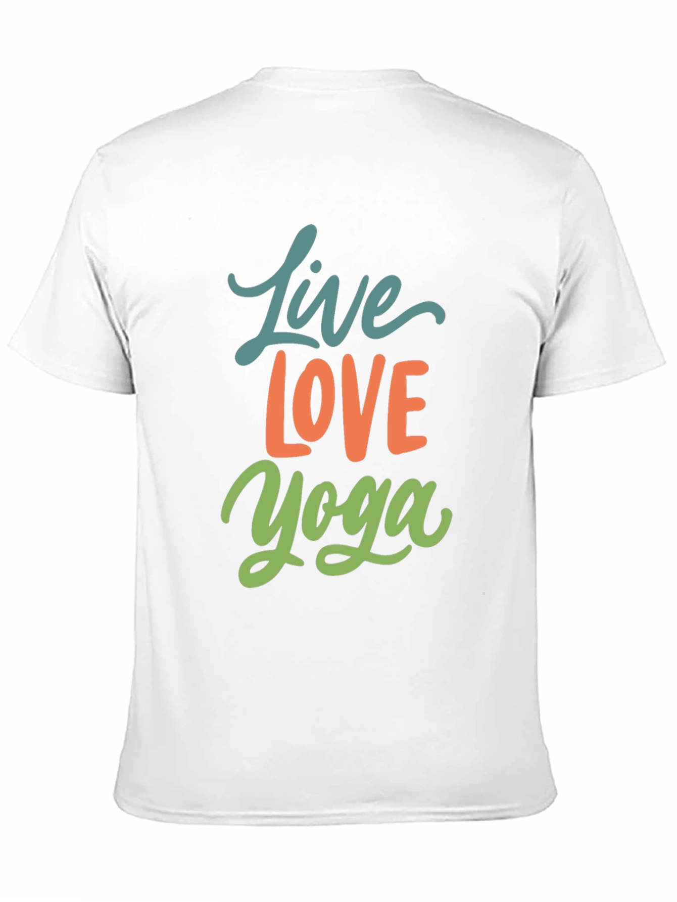 Black Live Love Yoga Graphic Tee - Black Cotton Casual T-Shirt view 11