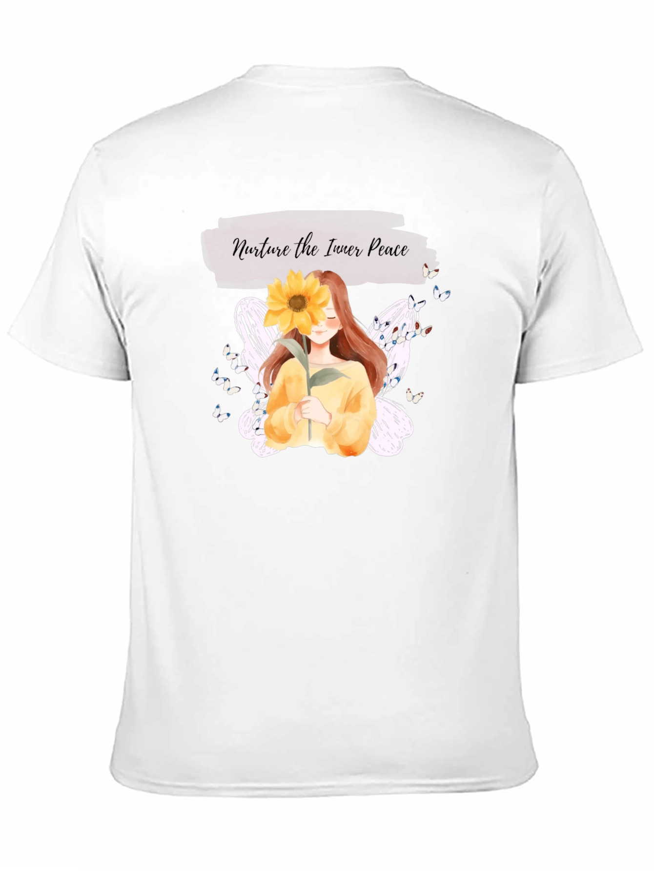 Black Nurture Inner Peace Graphic Tee - Stylish Unisex T-Shirt view 11