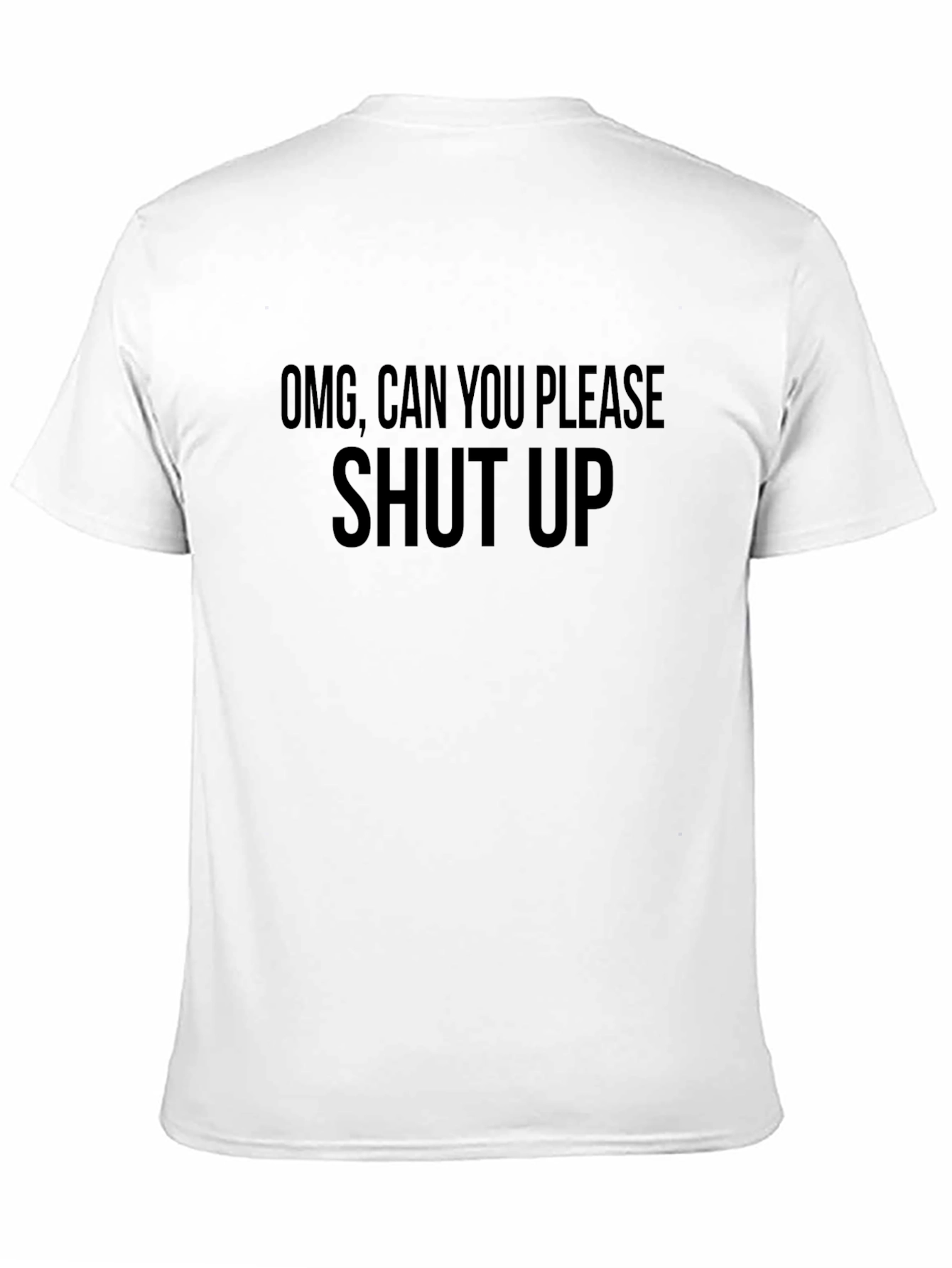 Black OMG Shut Up Graphic T-Shirt - Funny Slogan Tee view 11