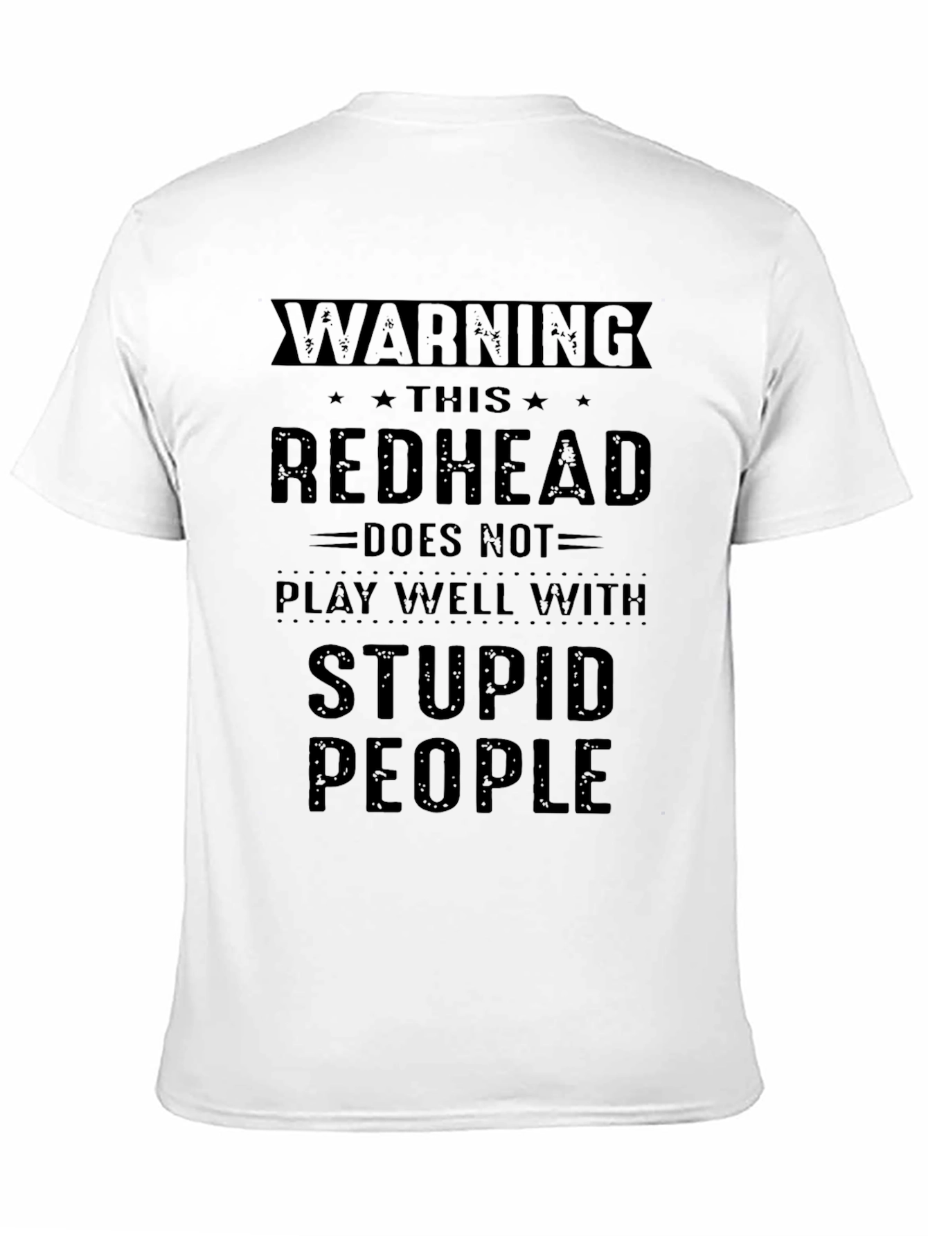 Black Warning Redhead T-Shirt view 11