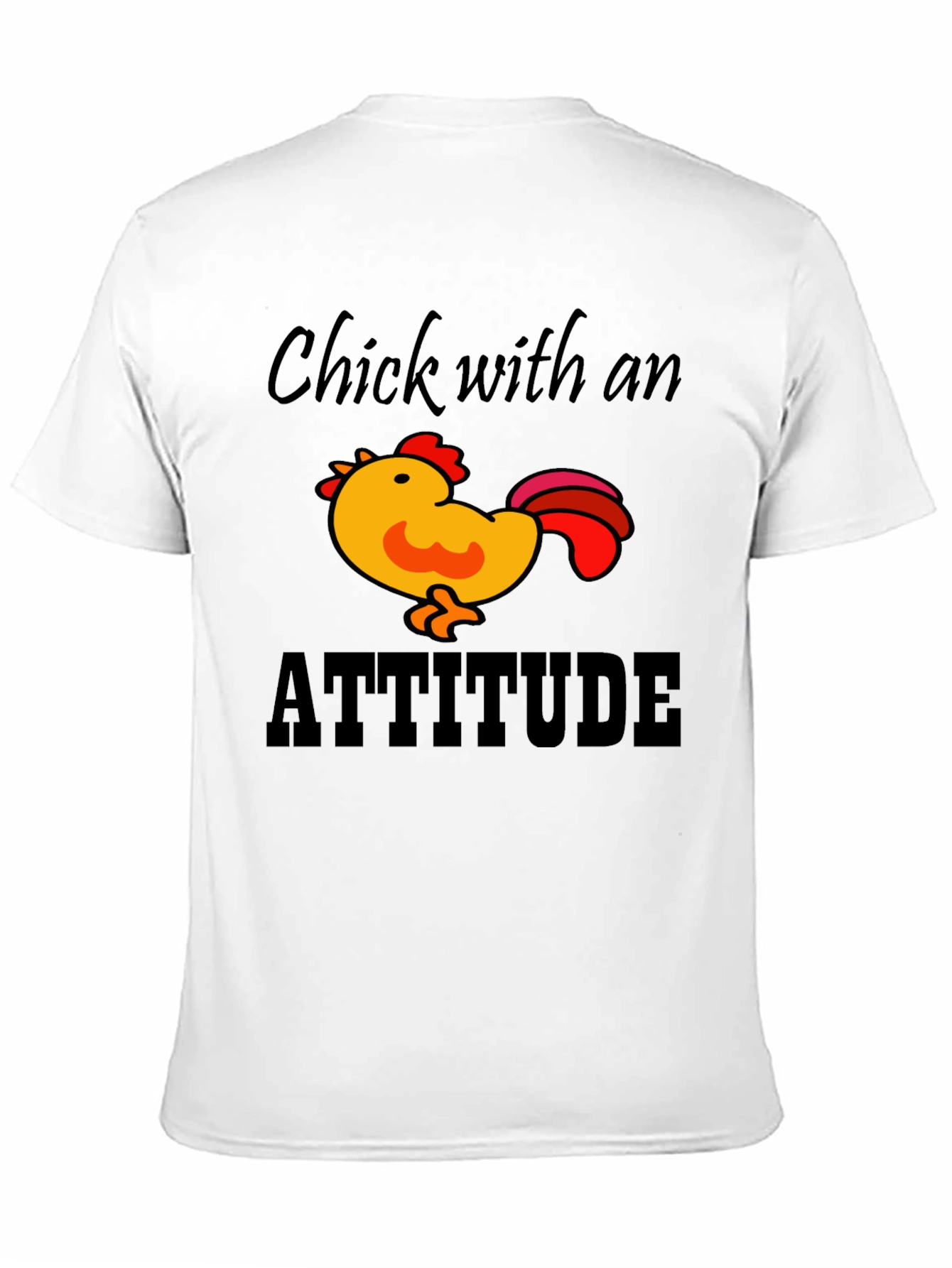 Black Chick with Attitude Black T-Shirt view 11