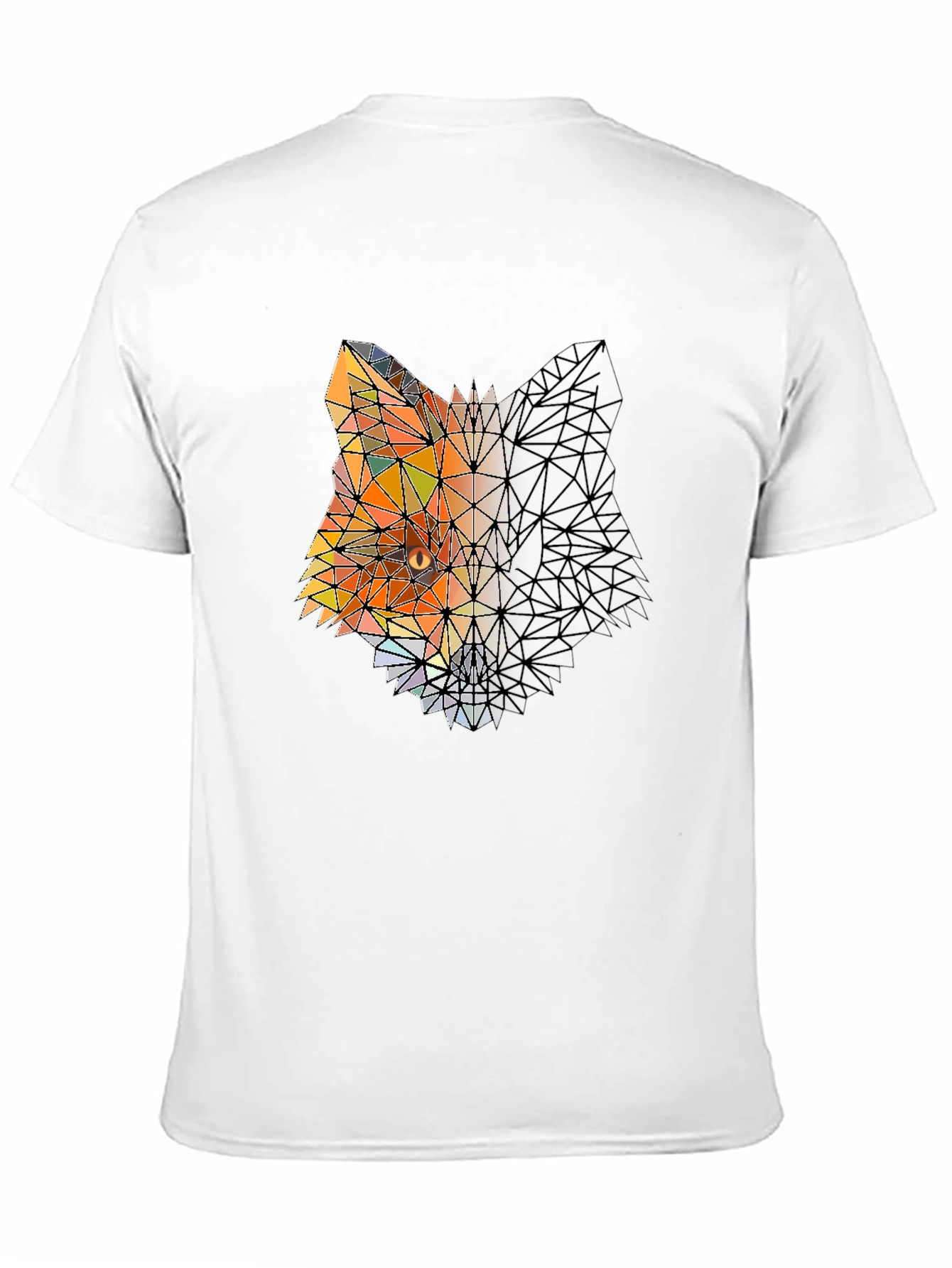 Black Geometric Fox Graphic Black T-Shirt view 11