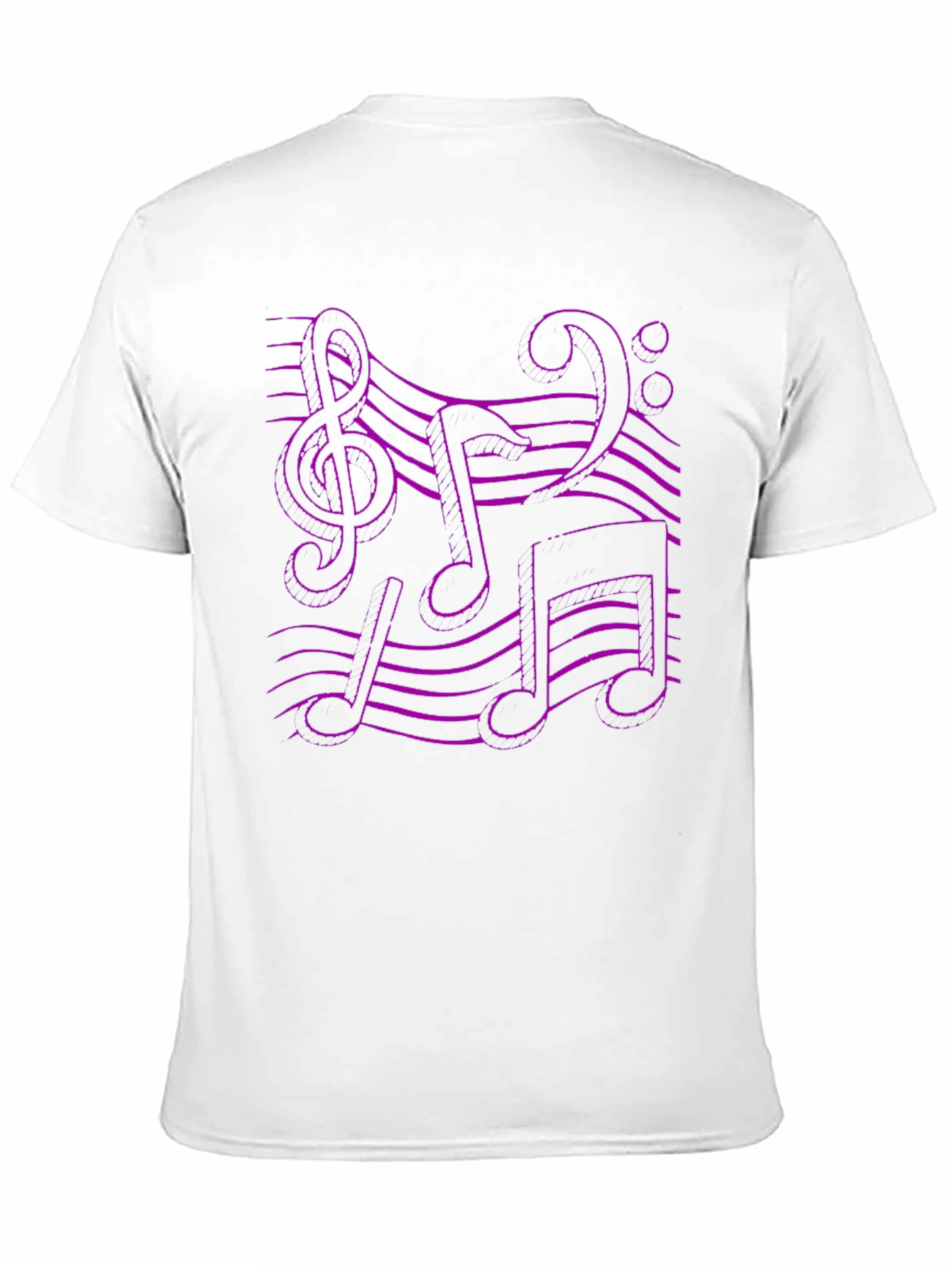 Black Music Note Graphic Tee - Black Cotton T-Shirt view 11