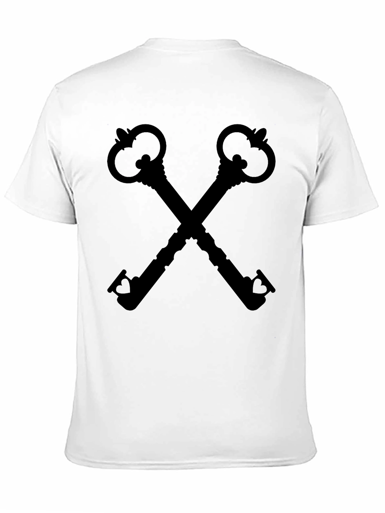 Black Crossed Keys Graphic Print Black T-Shirt view 11