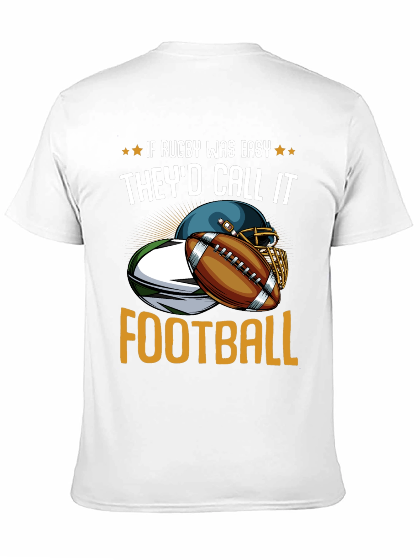 Black Rugby vs Football Graphic T-Shirt view 11