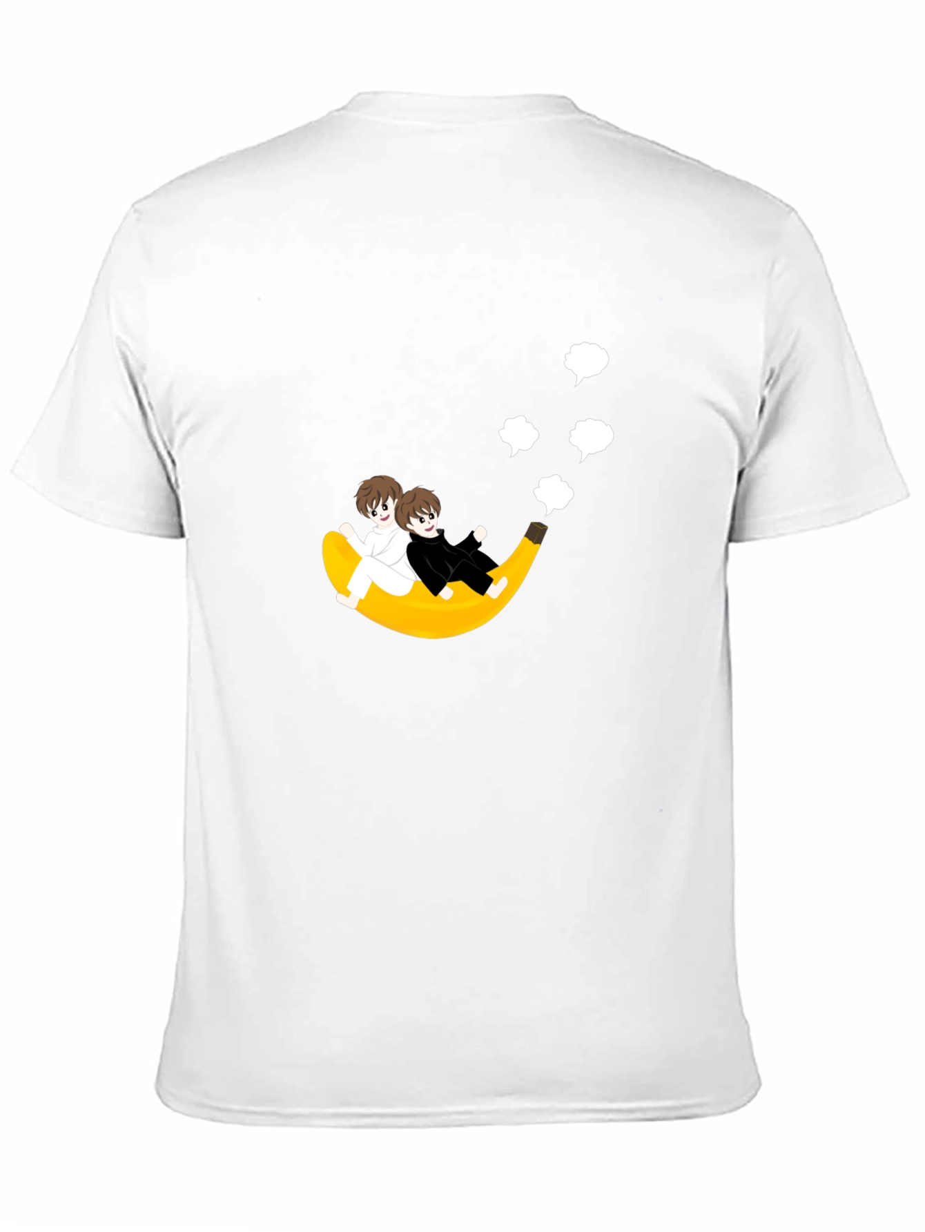 Black Whimsical Banana Ride T-Shirt - Unique Cartoon Design view 11