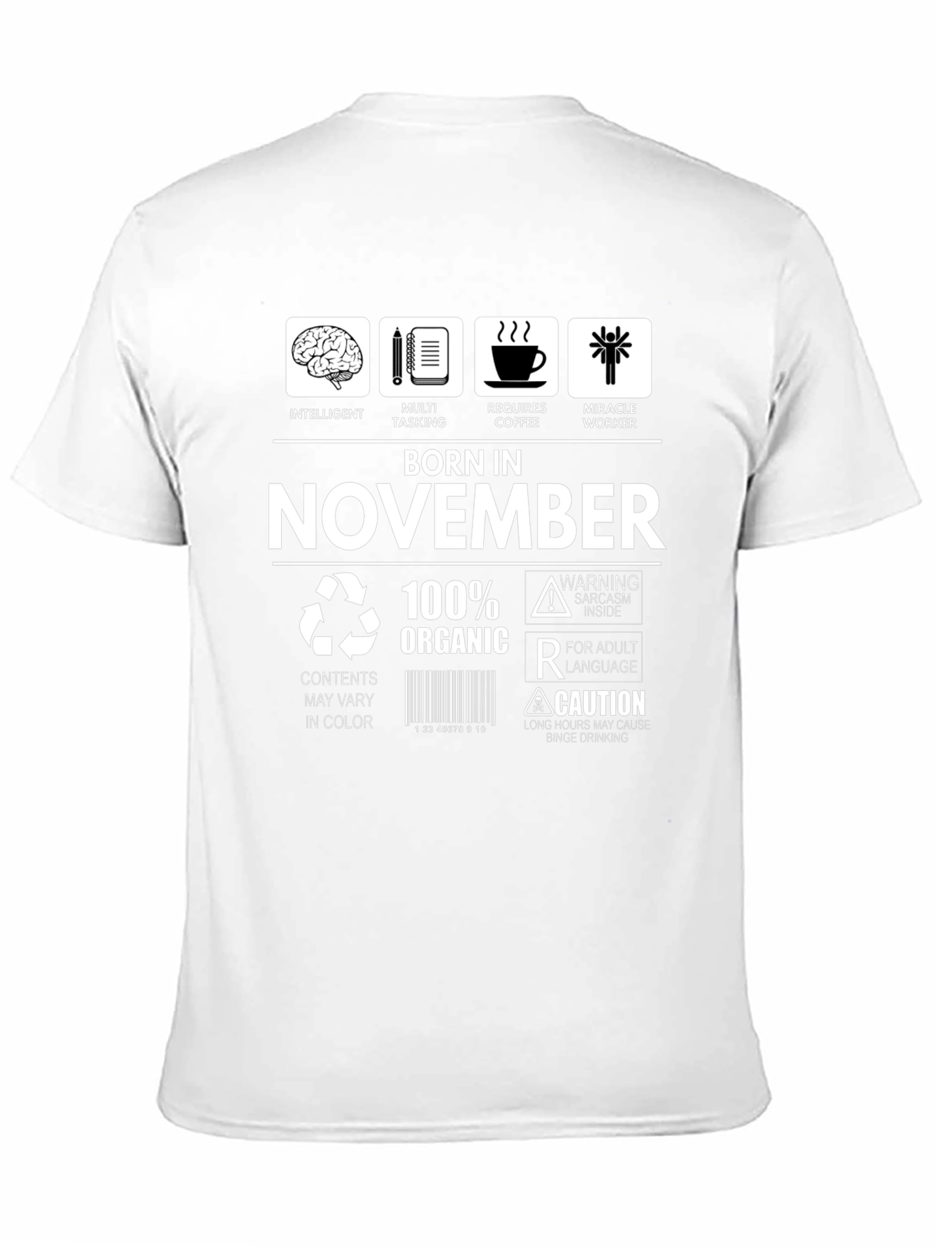 Black Born in November Black Graphic T-Shirt view 11