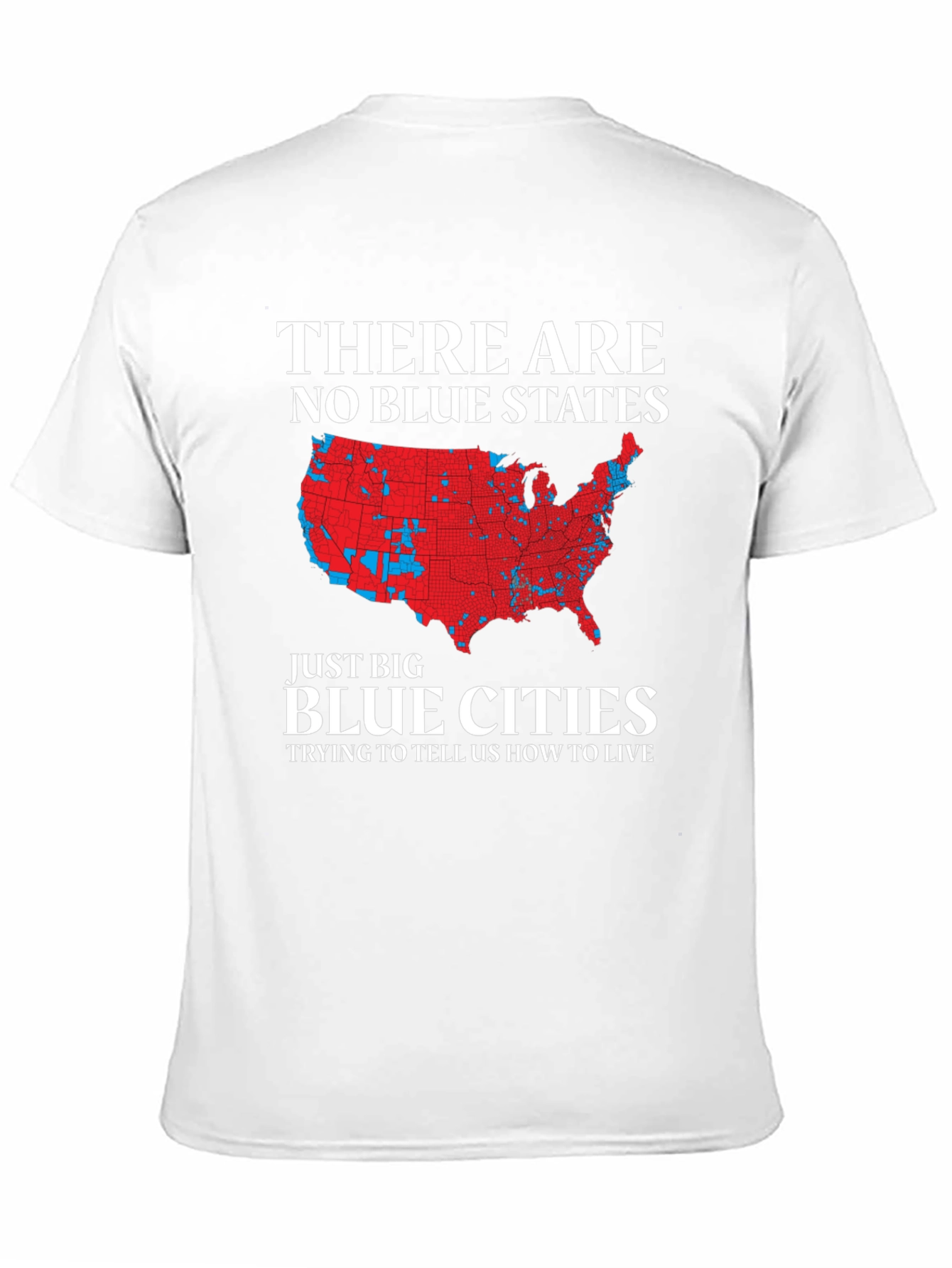 Black Political Statement T-Shirt: No Blue States view 11