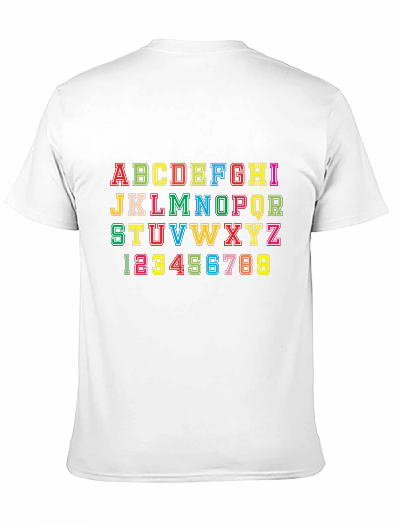 Black Alphabet & Numbers Graphic Tee - Fun Design! view 11