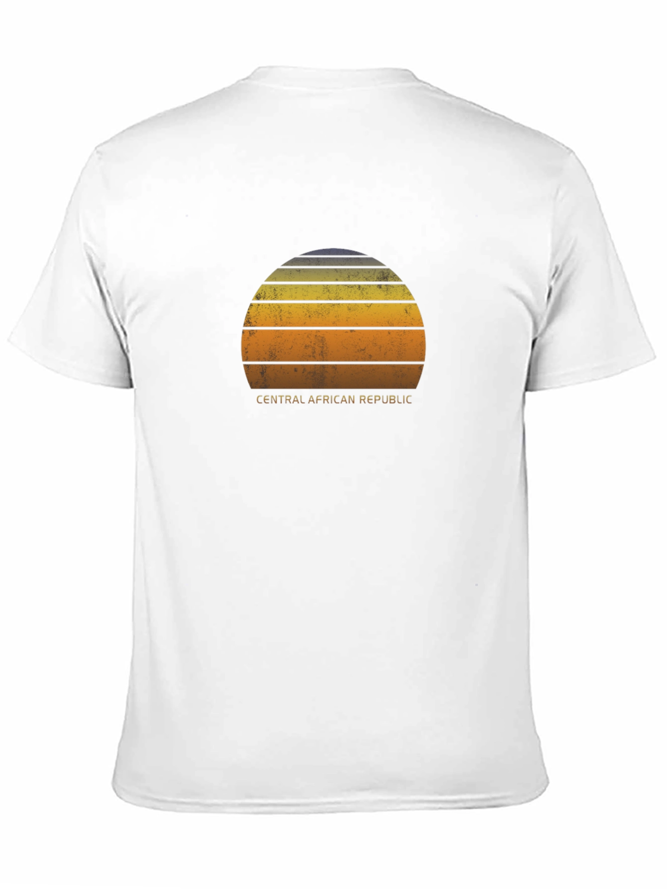Black Retro Central African Republic Sunset T-Shirt view 11