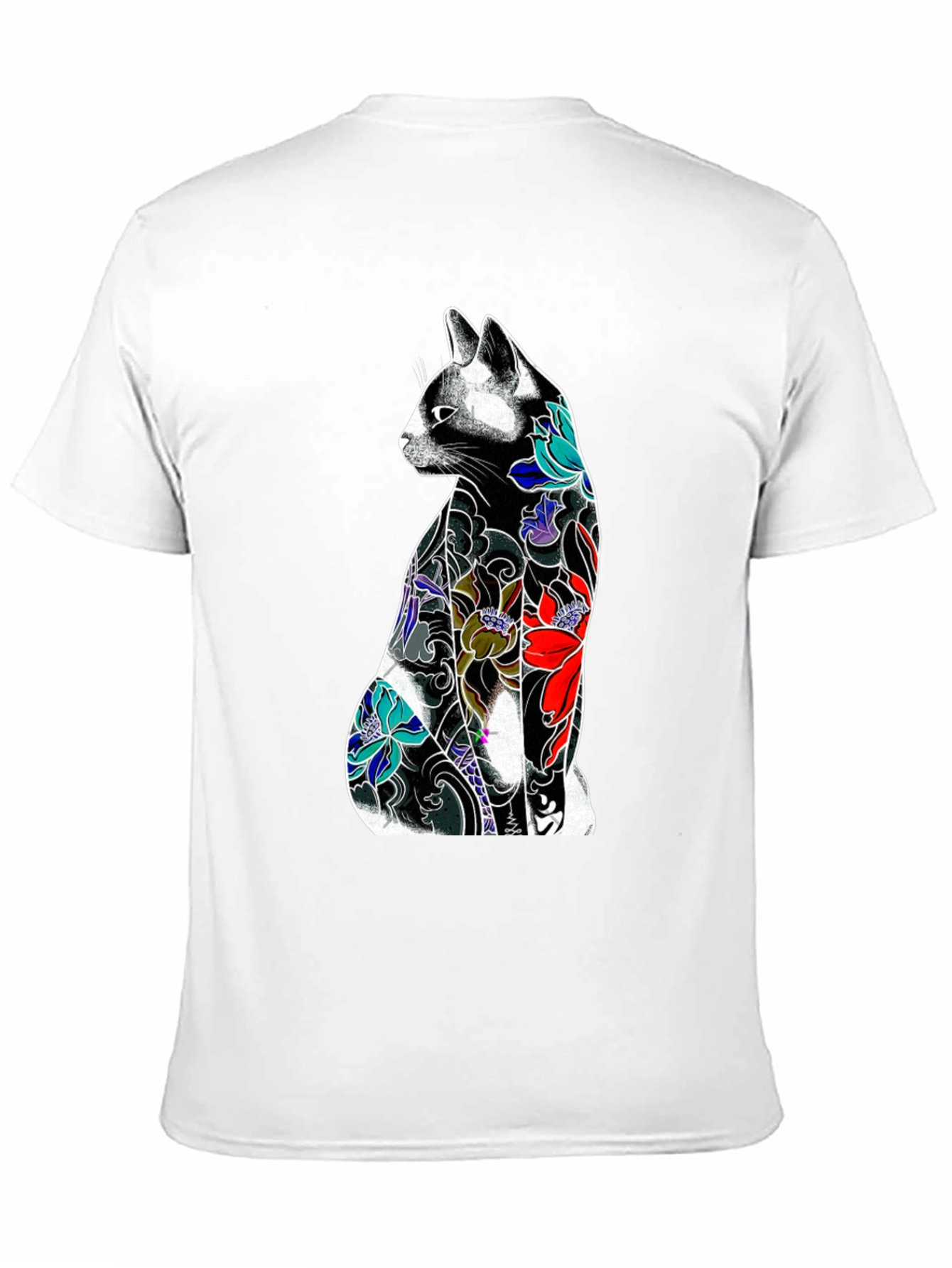 Black Tattoo Cat Graphic Tee - Unique Style view 11
