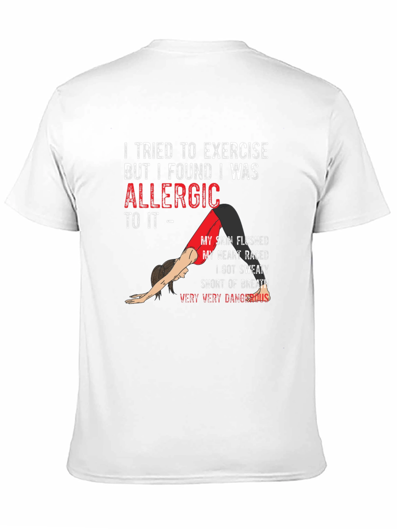 Black Funny Exercise Allergy T-Shirt view 11