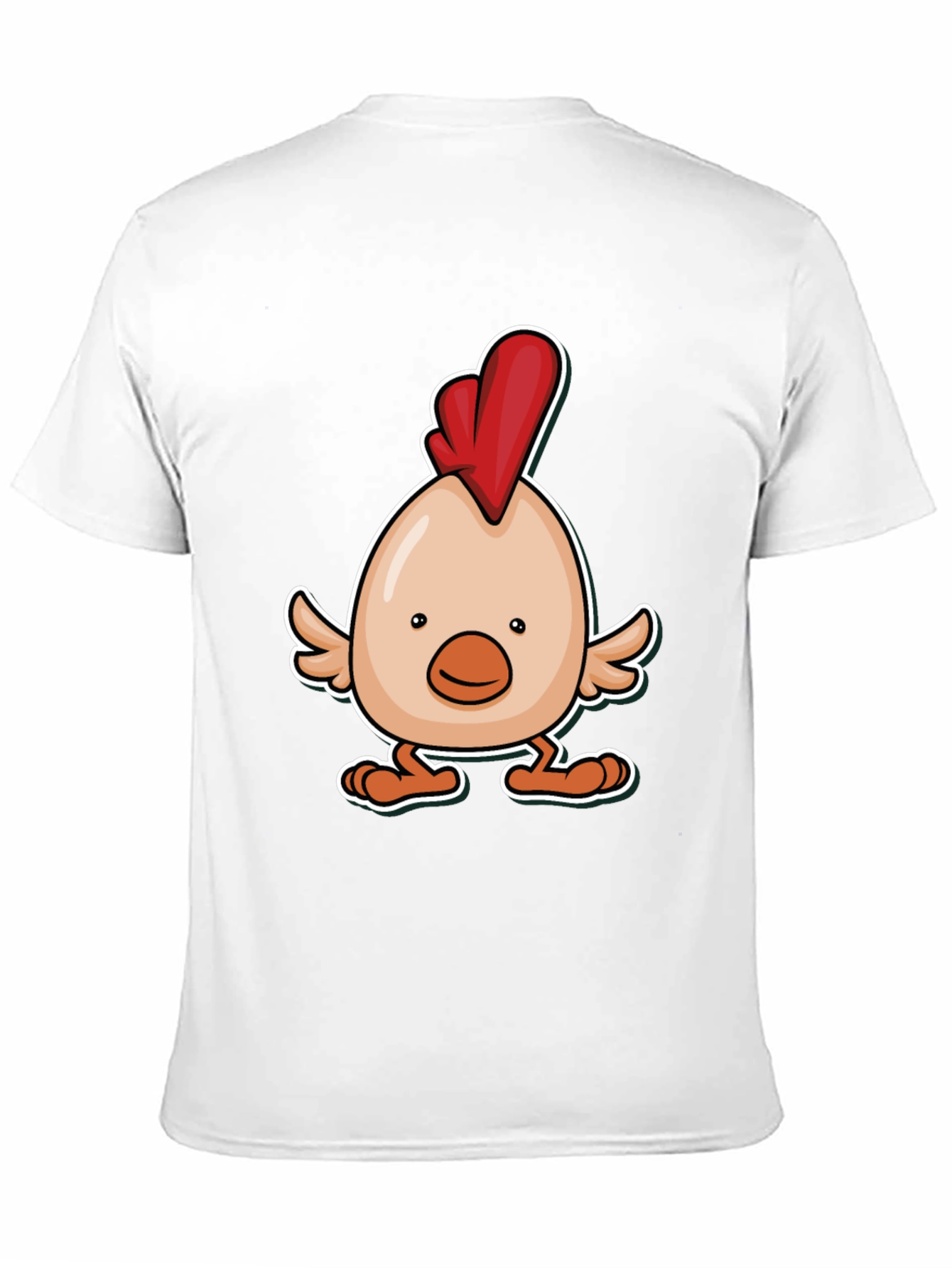Black Cartoon Chicken Graphic Tee - Black Cotton Blend view 11
