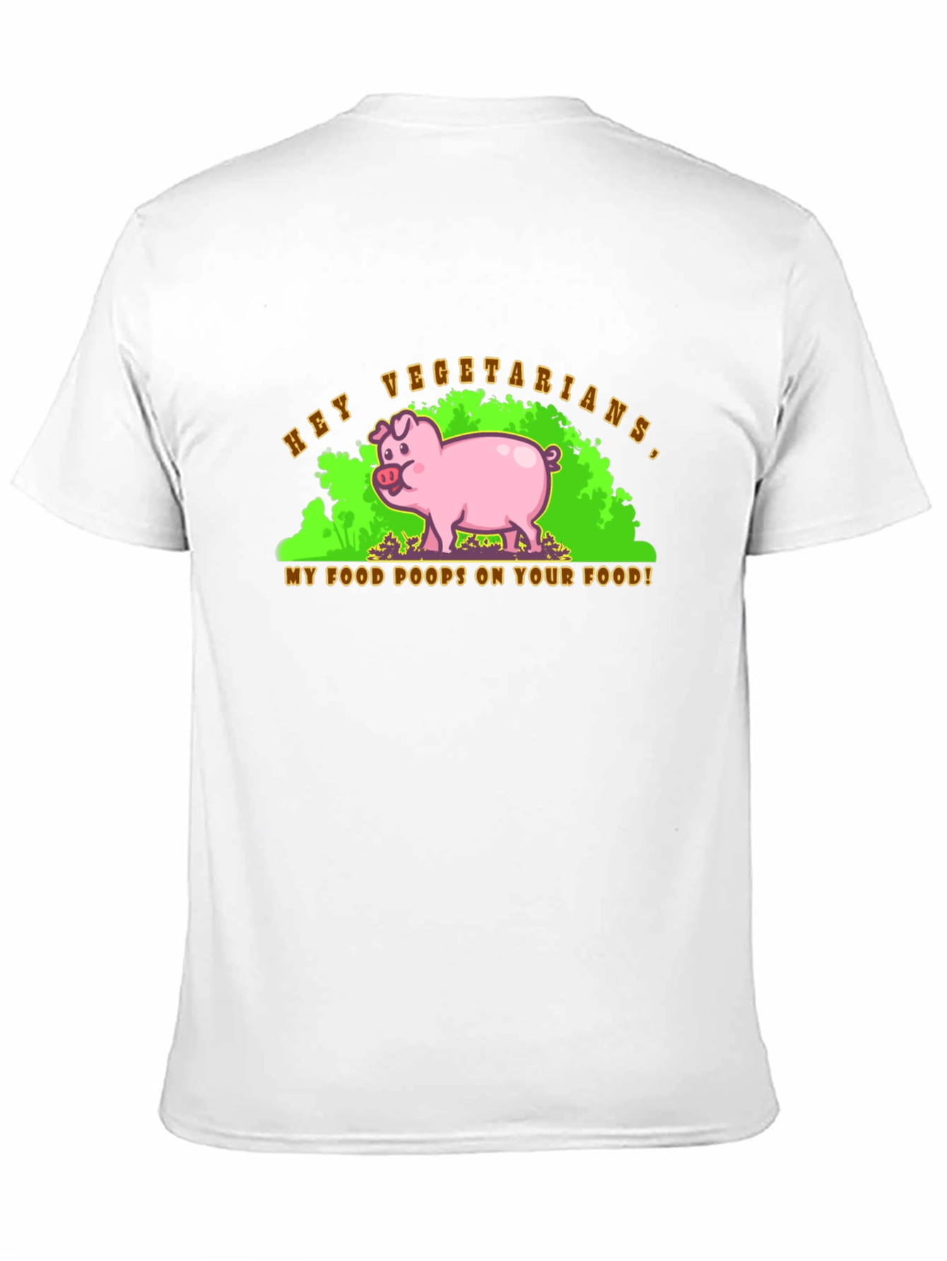 Black Hey Vegetarians Pig Humor Graphic T-Shirt view 11