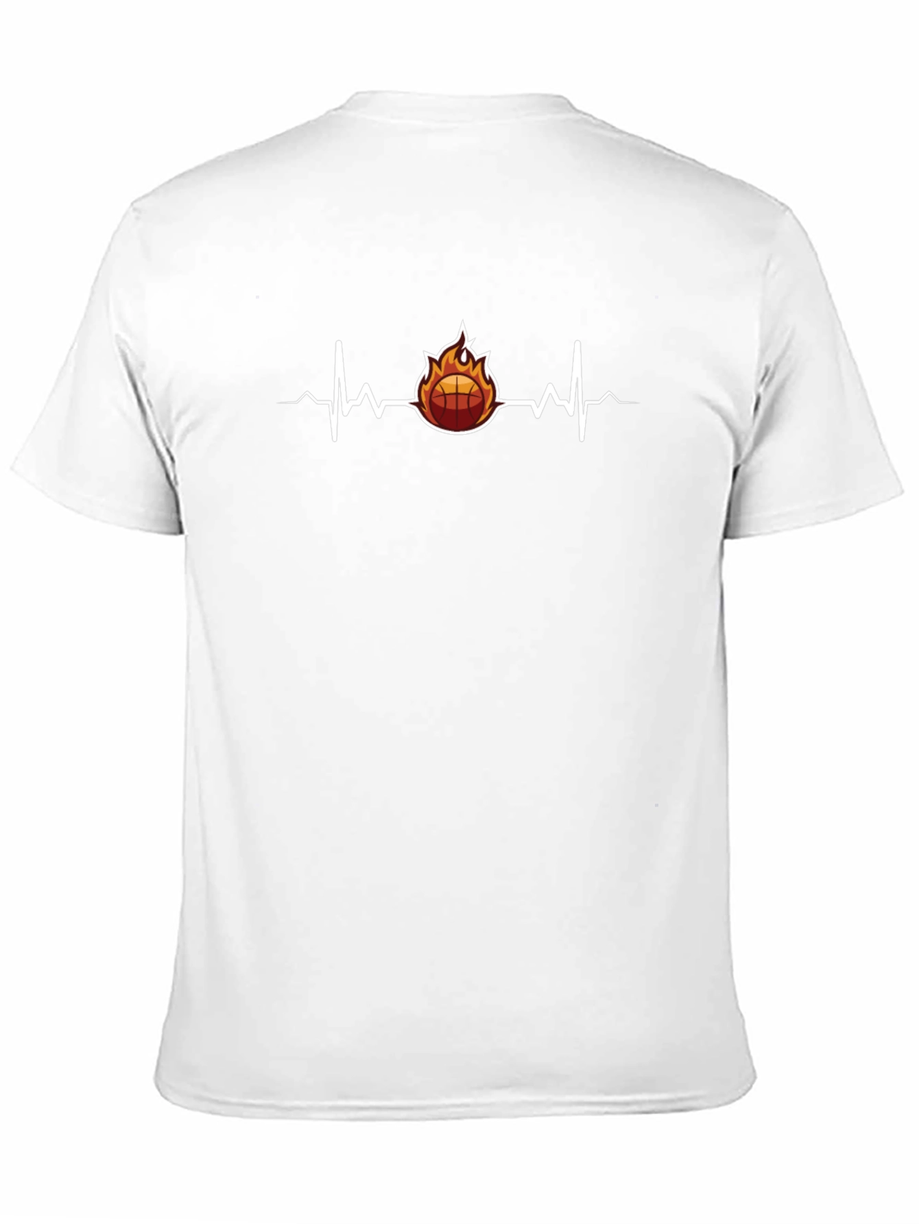 Black Fiery Basketball Heartbeat Graphic Tee view 11