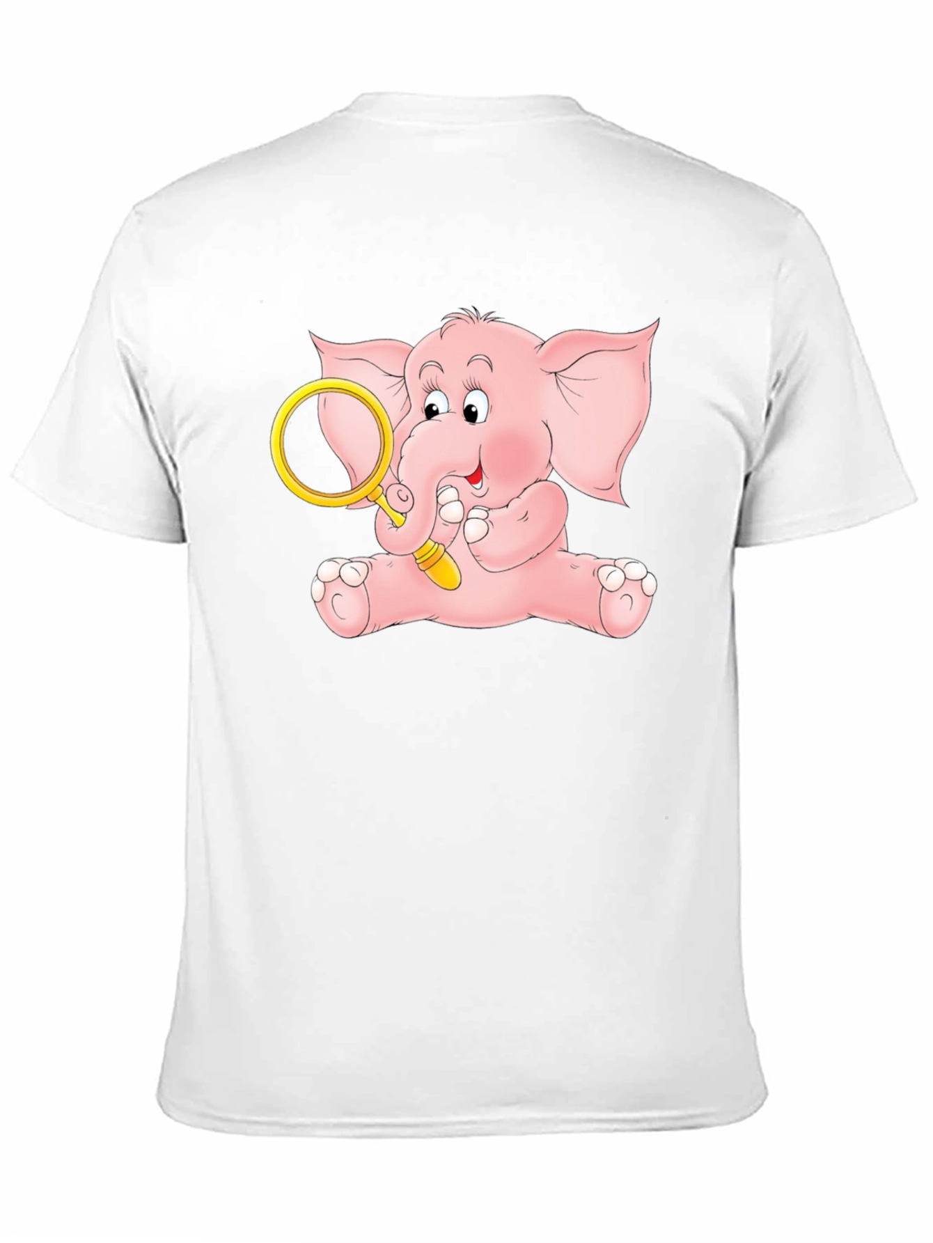 Black Cute Elephant Graphic Tee - Black Cotton Shirt view 11