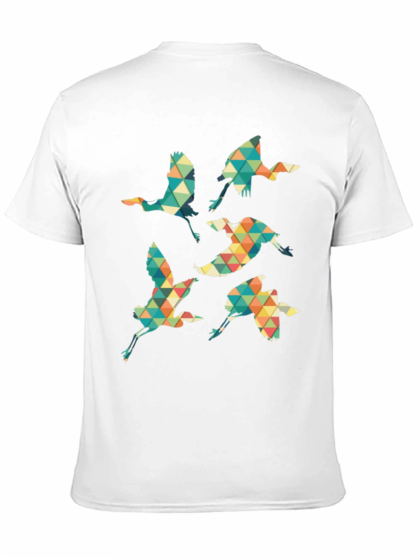 Black Geometric Crane Print Black T-Shirt view 11