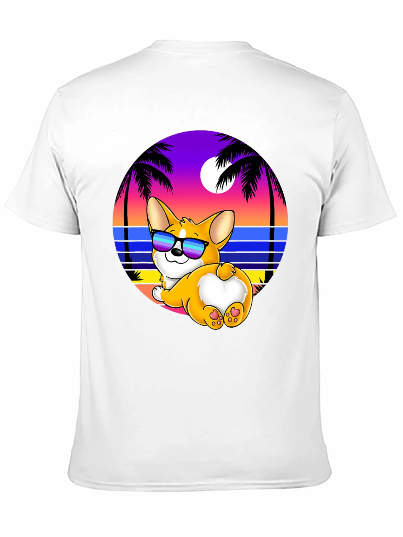 Black Corgi Beach T-Shirt view 11