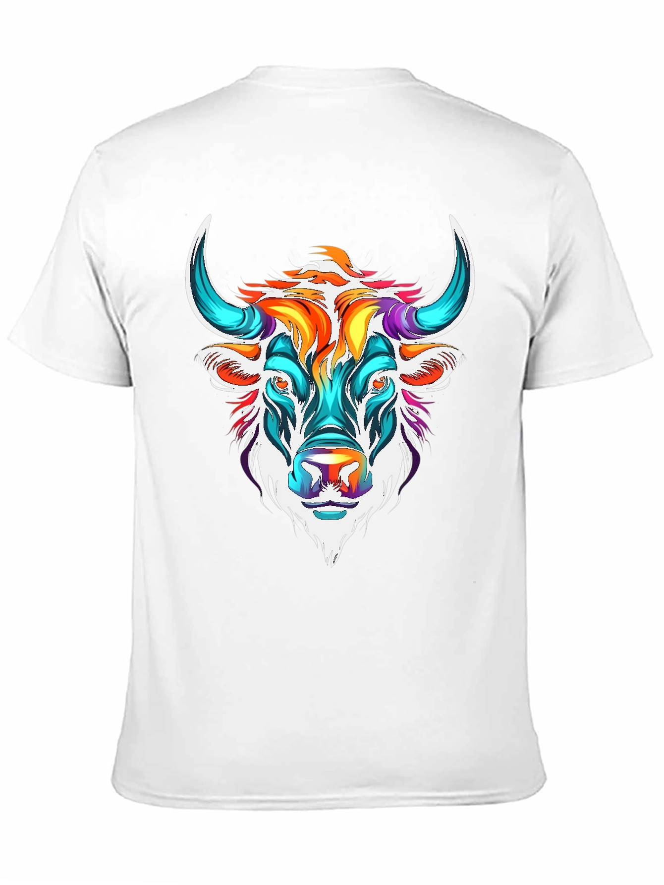 Black Colorful Bull Graphic Tee - Unisex T-Shirt view 11
