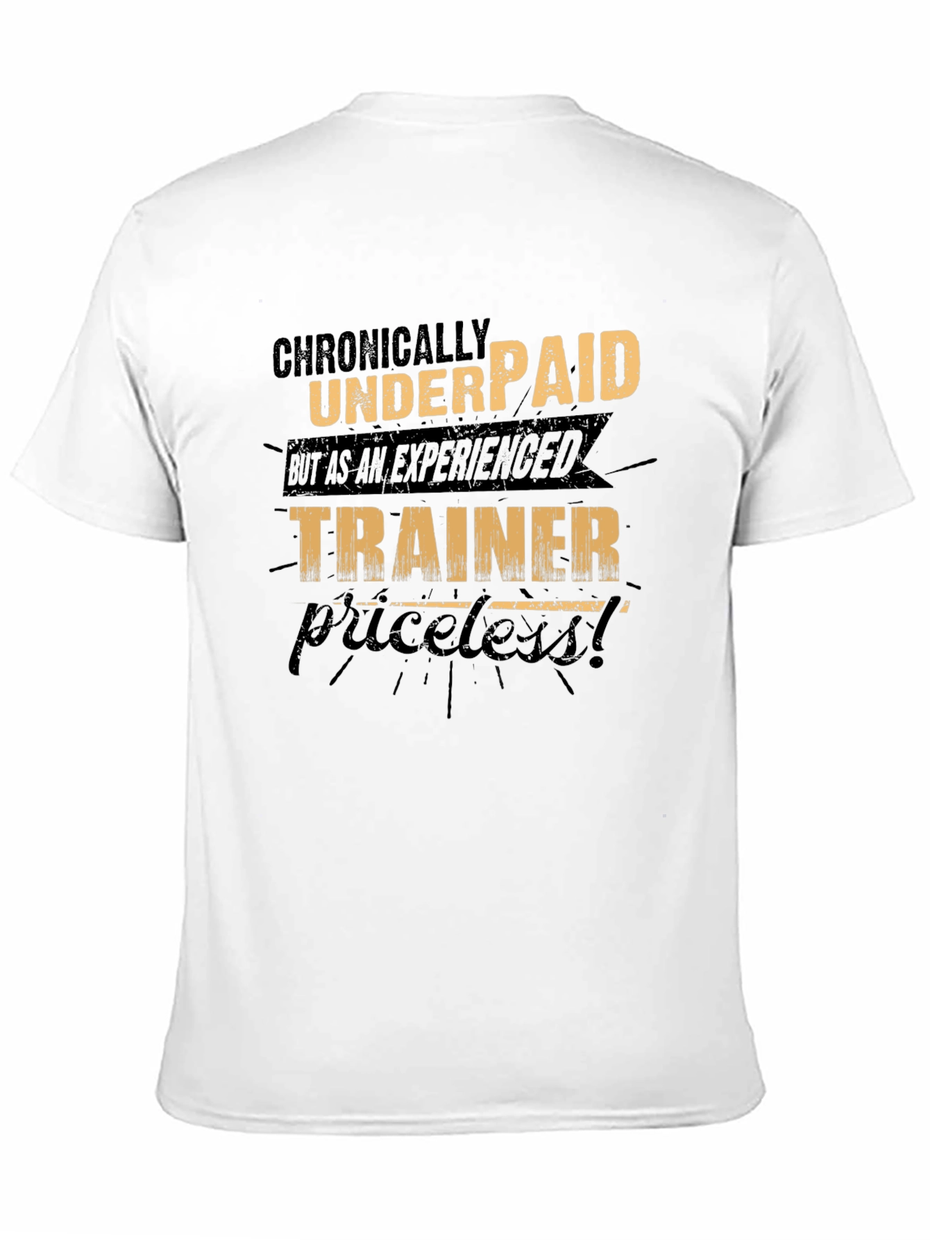 Black Chronically Underpaid Trainer Graphic T-Shirt view 11