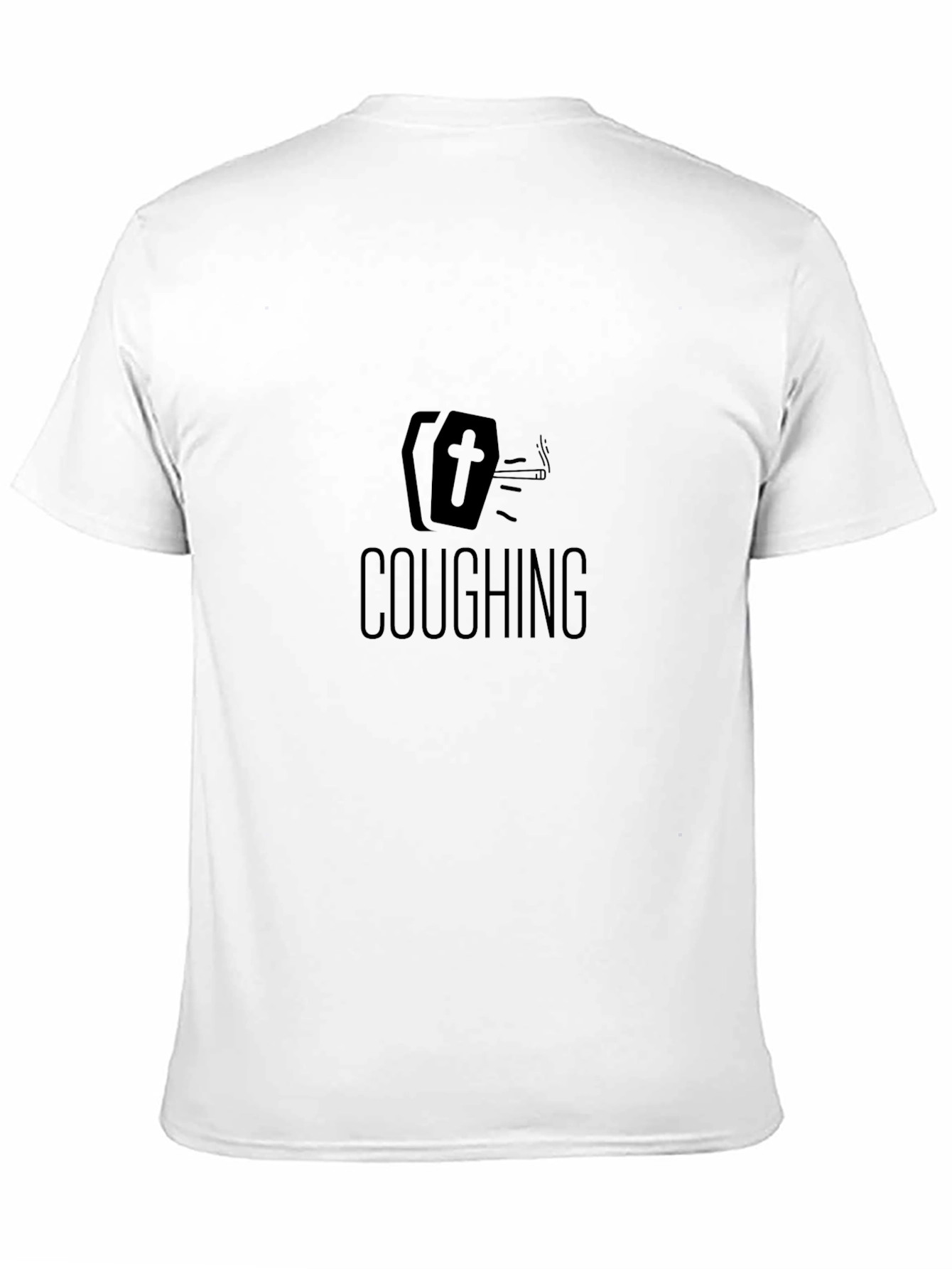 Black Coughing Coffin Graphic Tee - Humor Statement Shirt view 11