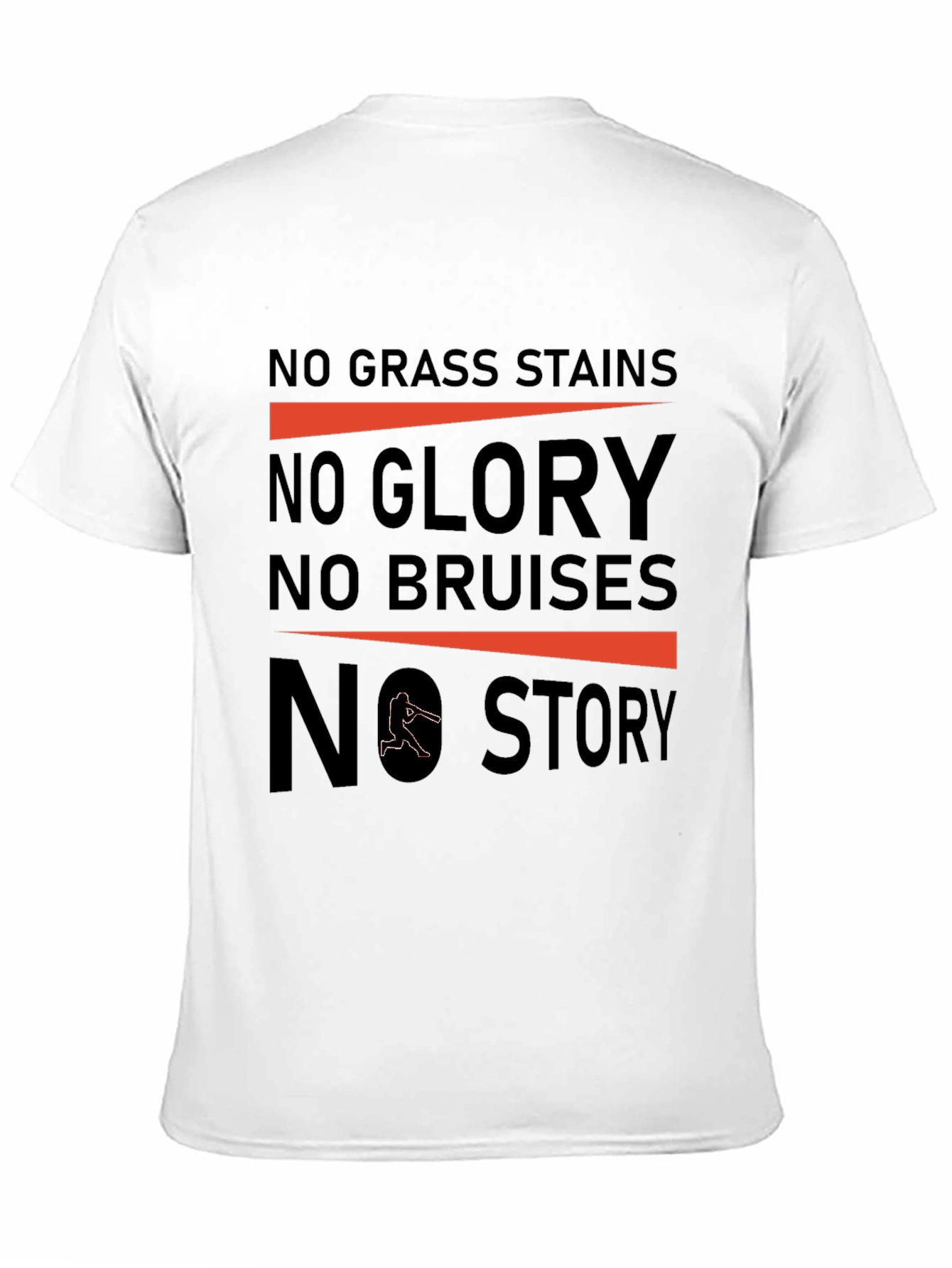 Black No Grass Stains Baseball T-Shirt view 11