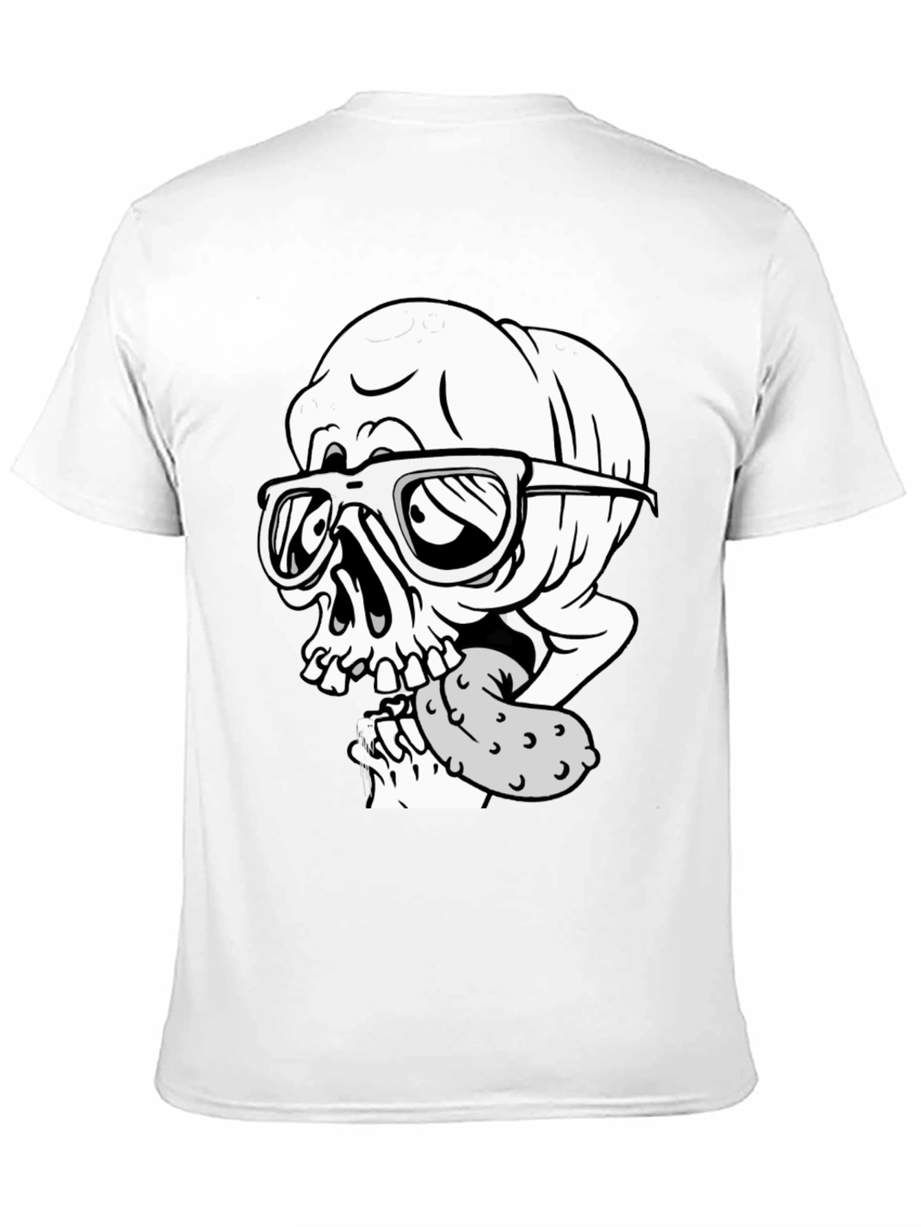 Black Skull with Pickle Graphic Tee view 11
