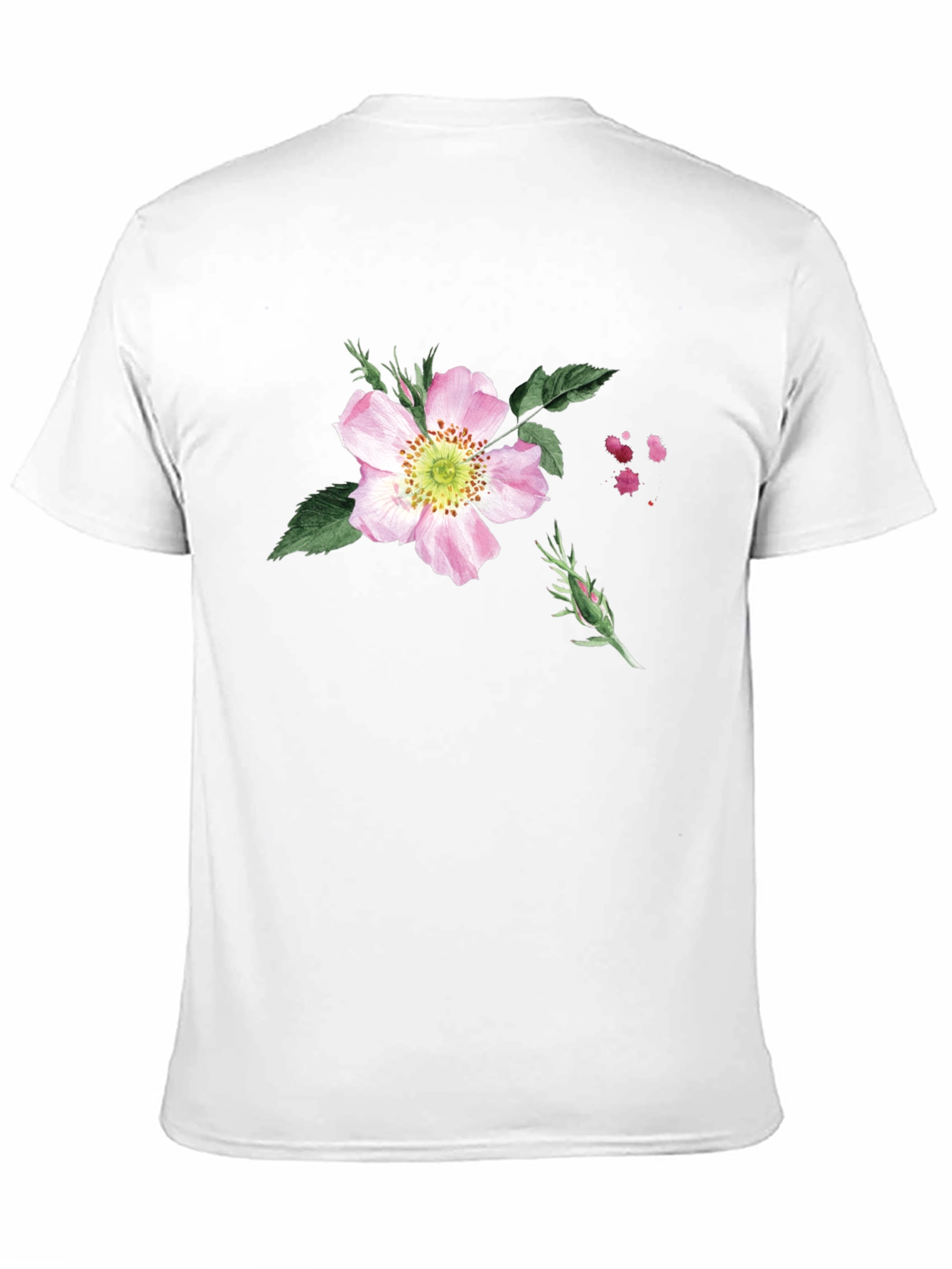 Black Floral Print Black T-Shirt - Botanical Style view 11