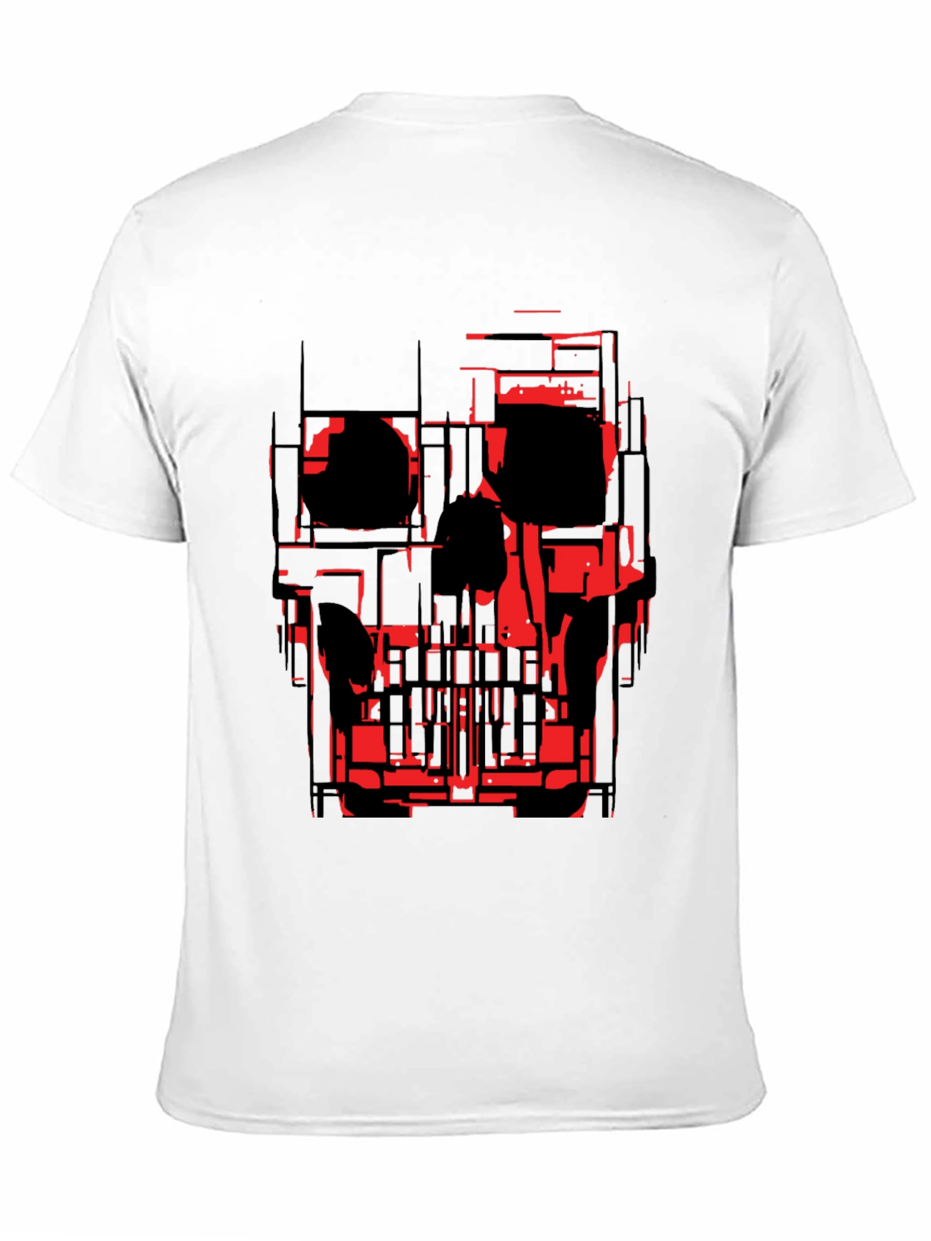 Black Abstract Skull Graphic Tee - Black view 11