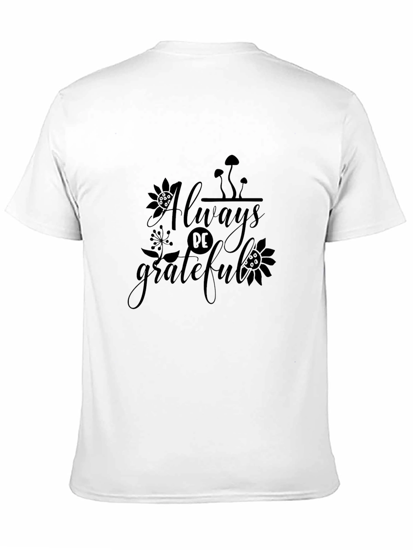 Black Always Be Grateful Graphic Tee - Black Cotton T-Shirt view 11