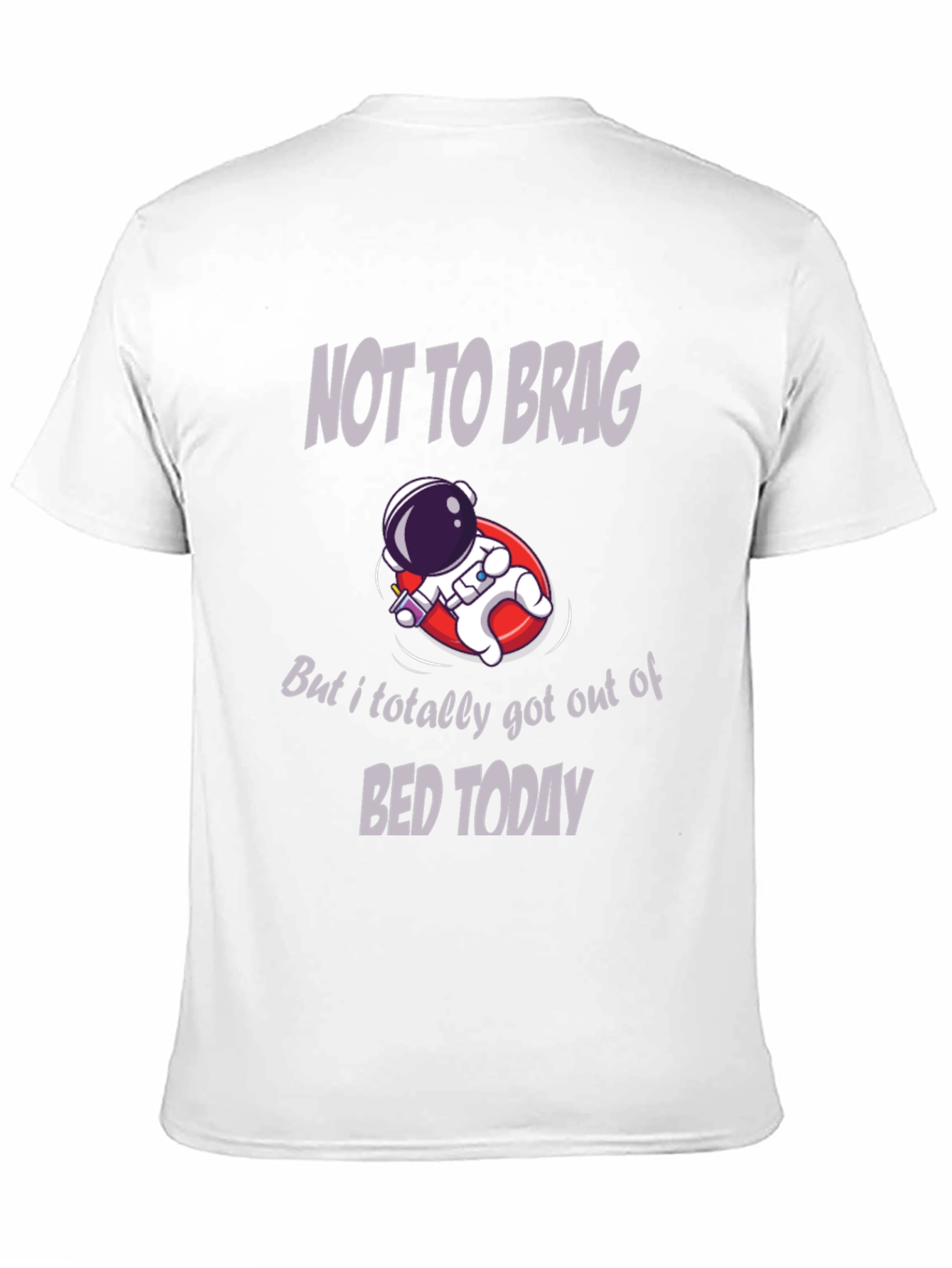 Black Humorous Astronaut T-Shirt: Not to Brag view 11