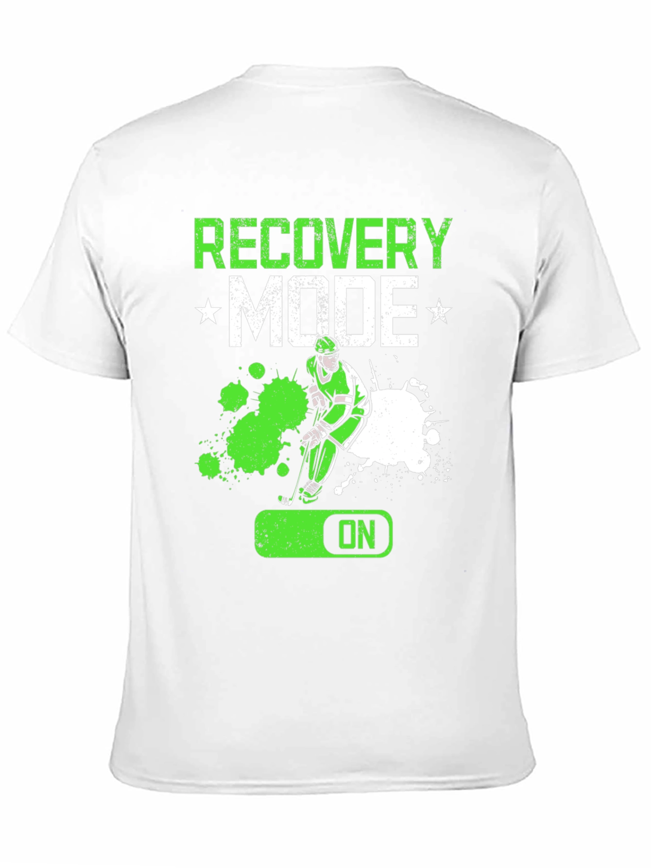 Black Recovery Mode Hockey Player T-Shirt view 11