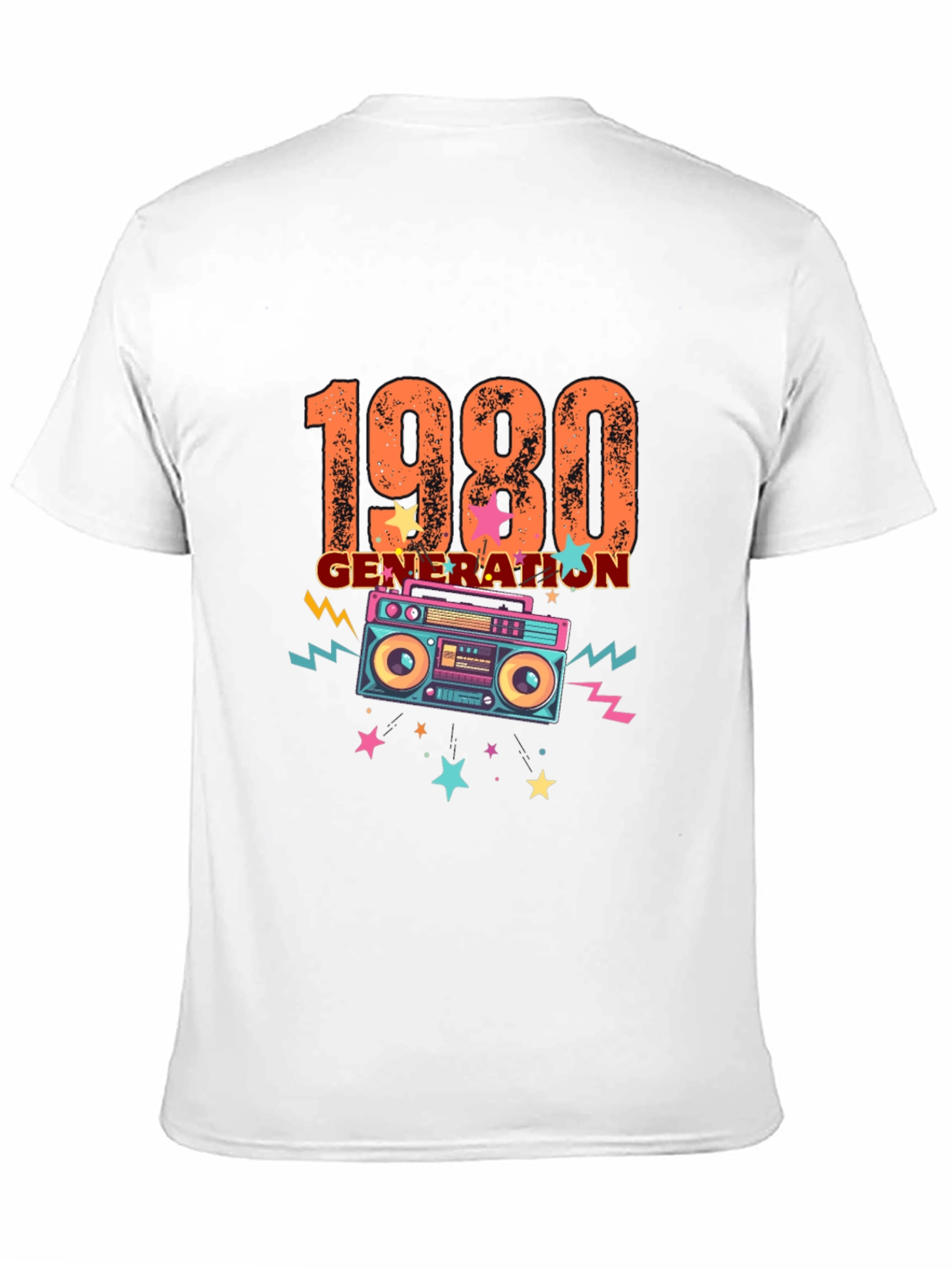 Black Retro 1980s Generation Boombox Graphic T-Shirt view 11