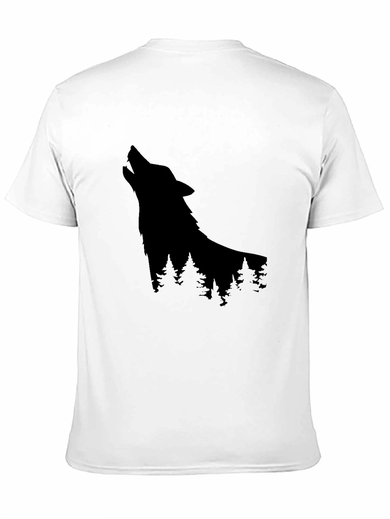 Black Wolf Silhouette Black Graphic Tee view 11