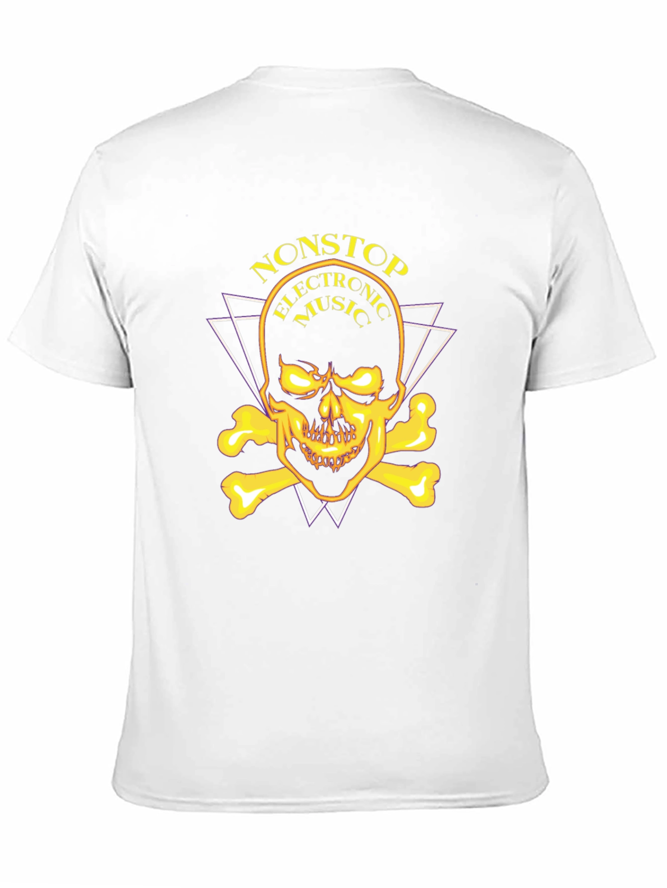 Black Nonstop Electronic Music Skull Graphic Tee view 11