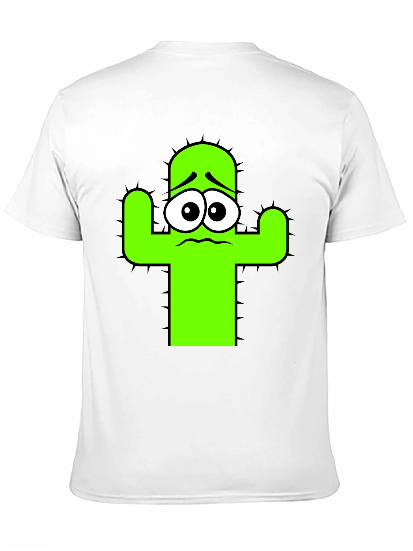 Sad Cactus Graphic Tee - Black Cotton T-Shirt - 11