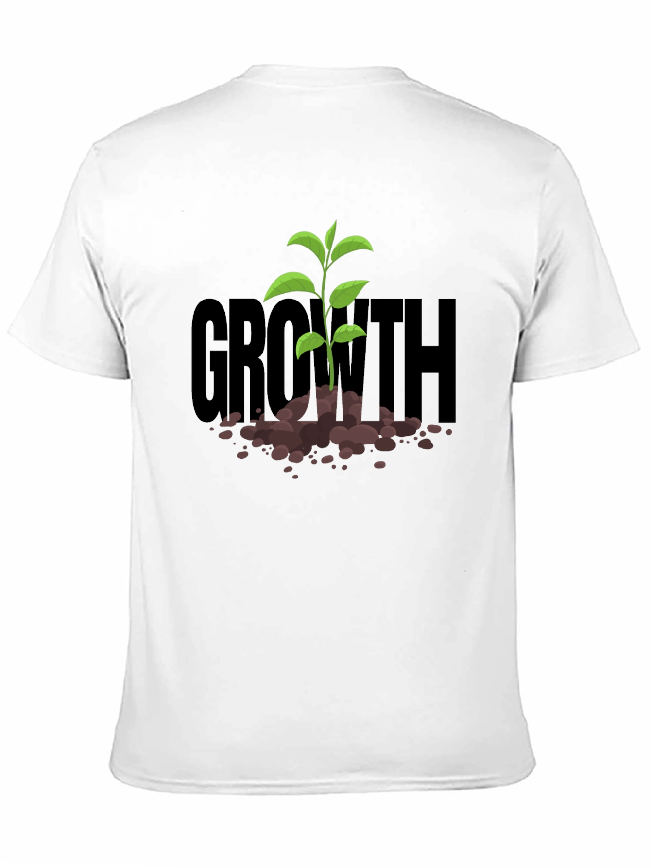 Black Growth Sprout T-Shirt - Black Cotton Tee view 11