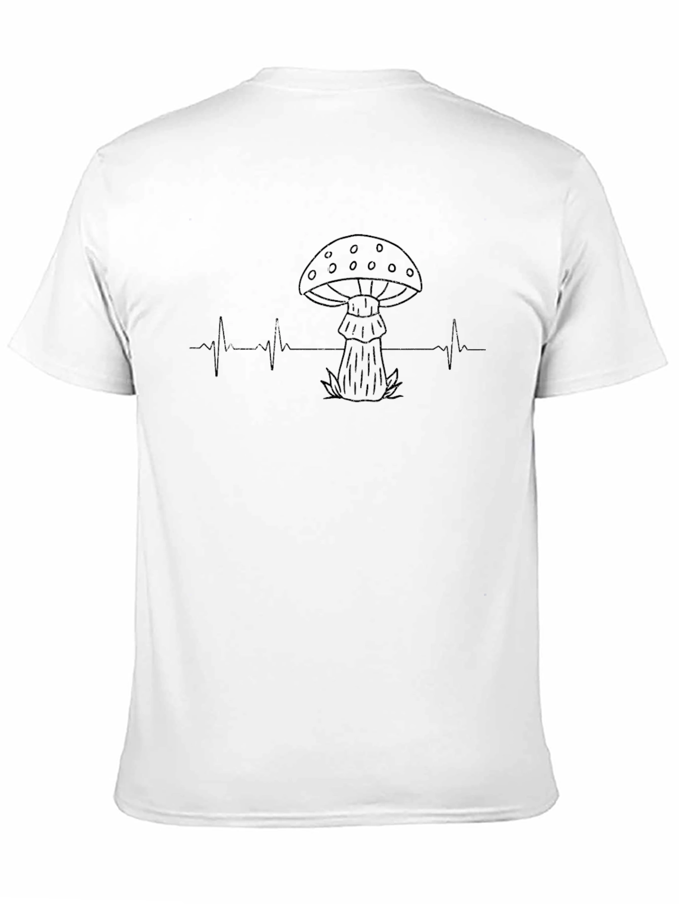 Black Mushroom Heartbeat T-Shirt - Fungi Lover Tee view 11