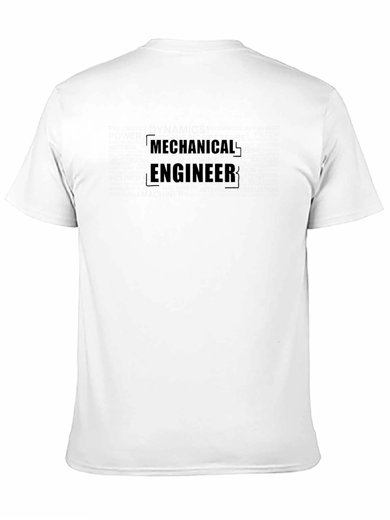 Black Mechanical Engineer T-Shirt - Black Crew Neck Tee view 11