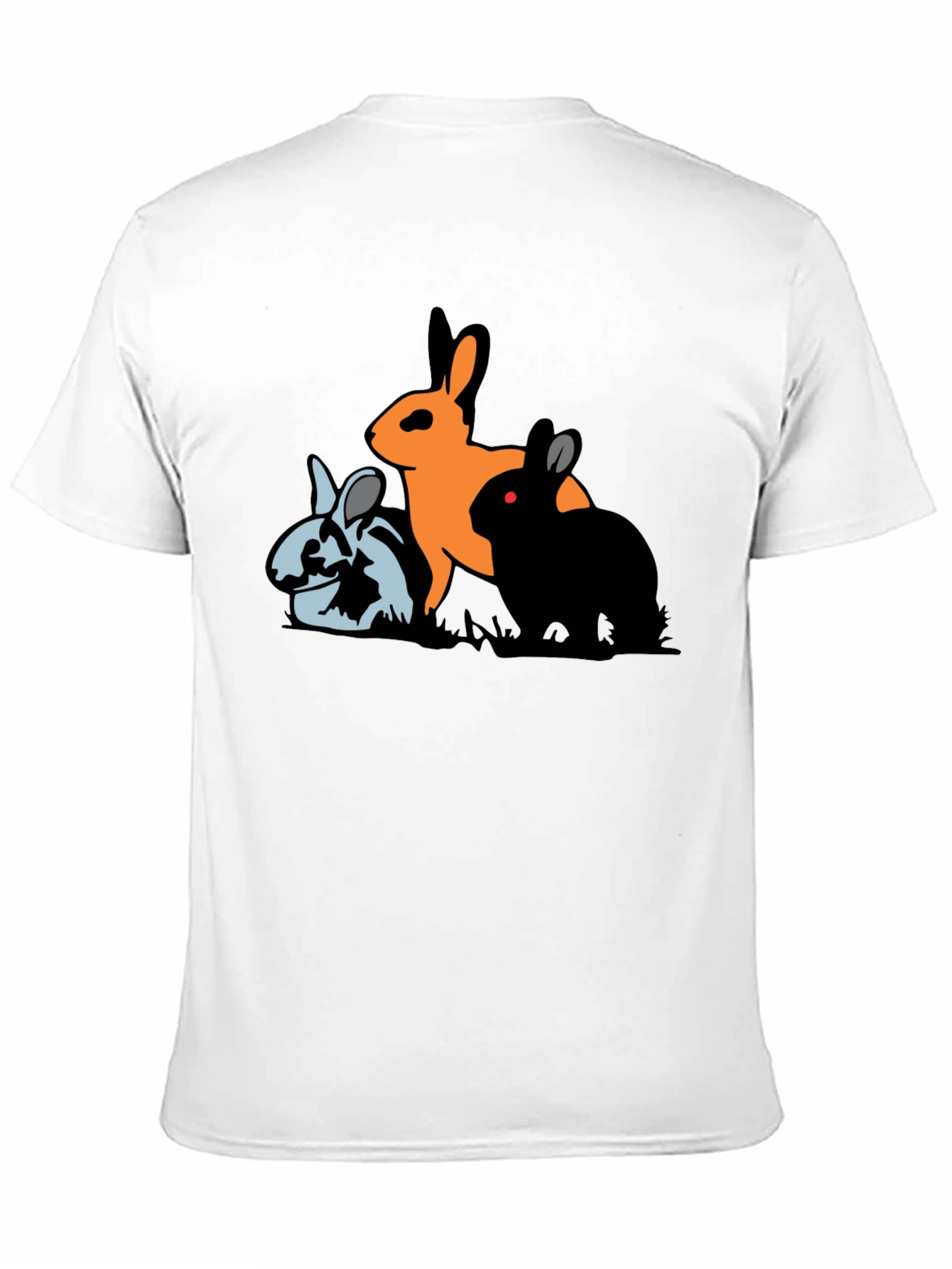 Black Three Bunny Graphic T-Shirt view 11