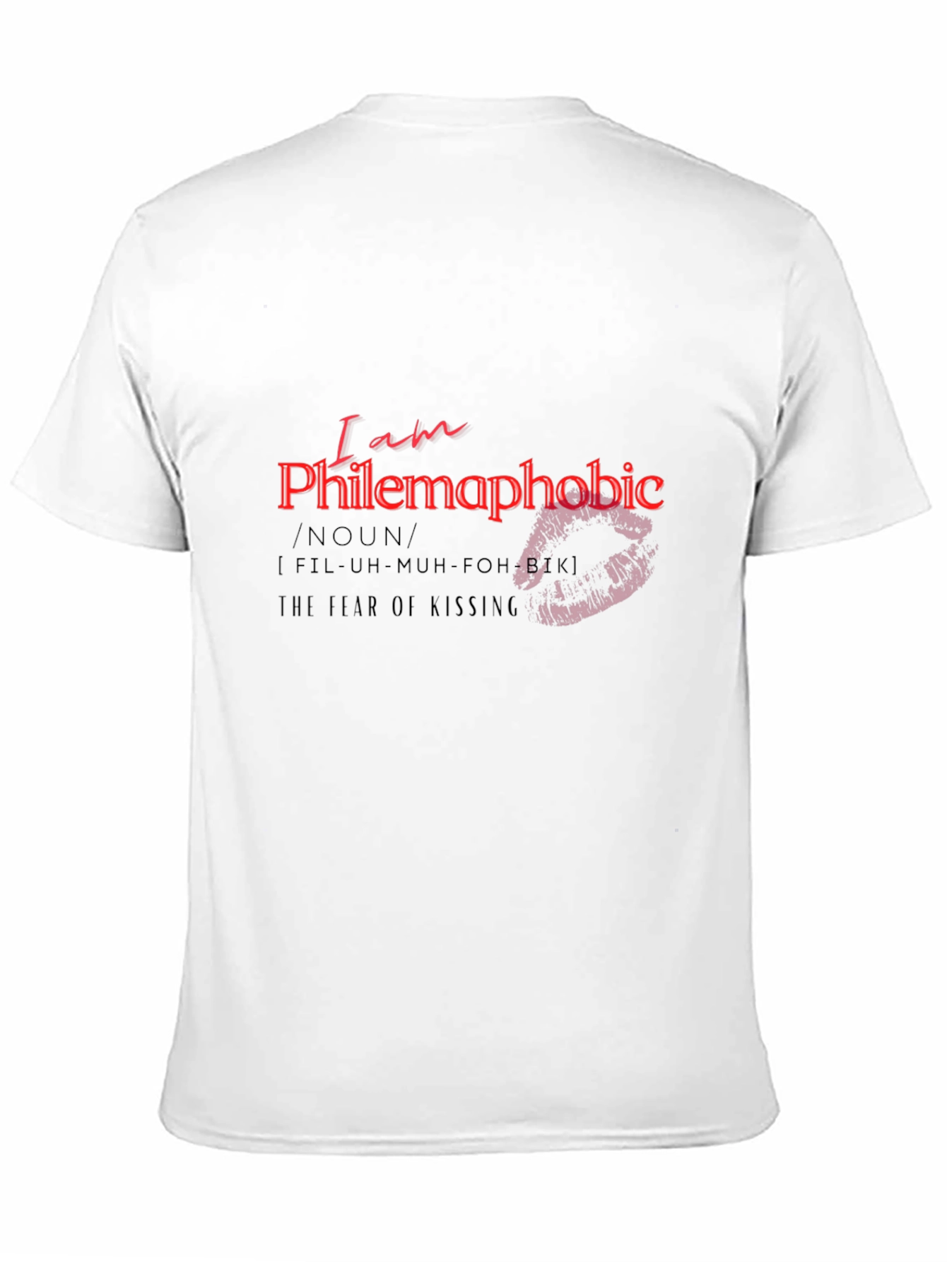 Black Philemaphobic T-Shirt: Fear of Kissing Novelty Tee view 11