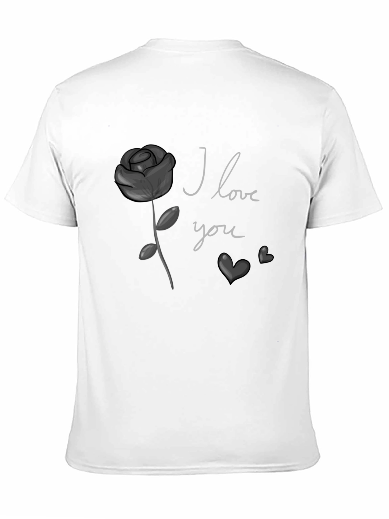 Black I Love You Rose Graphic Tee - Black view 11