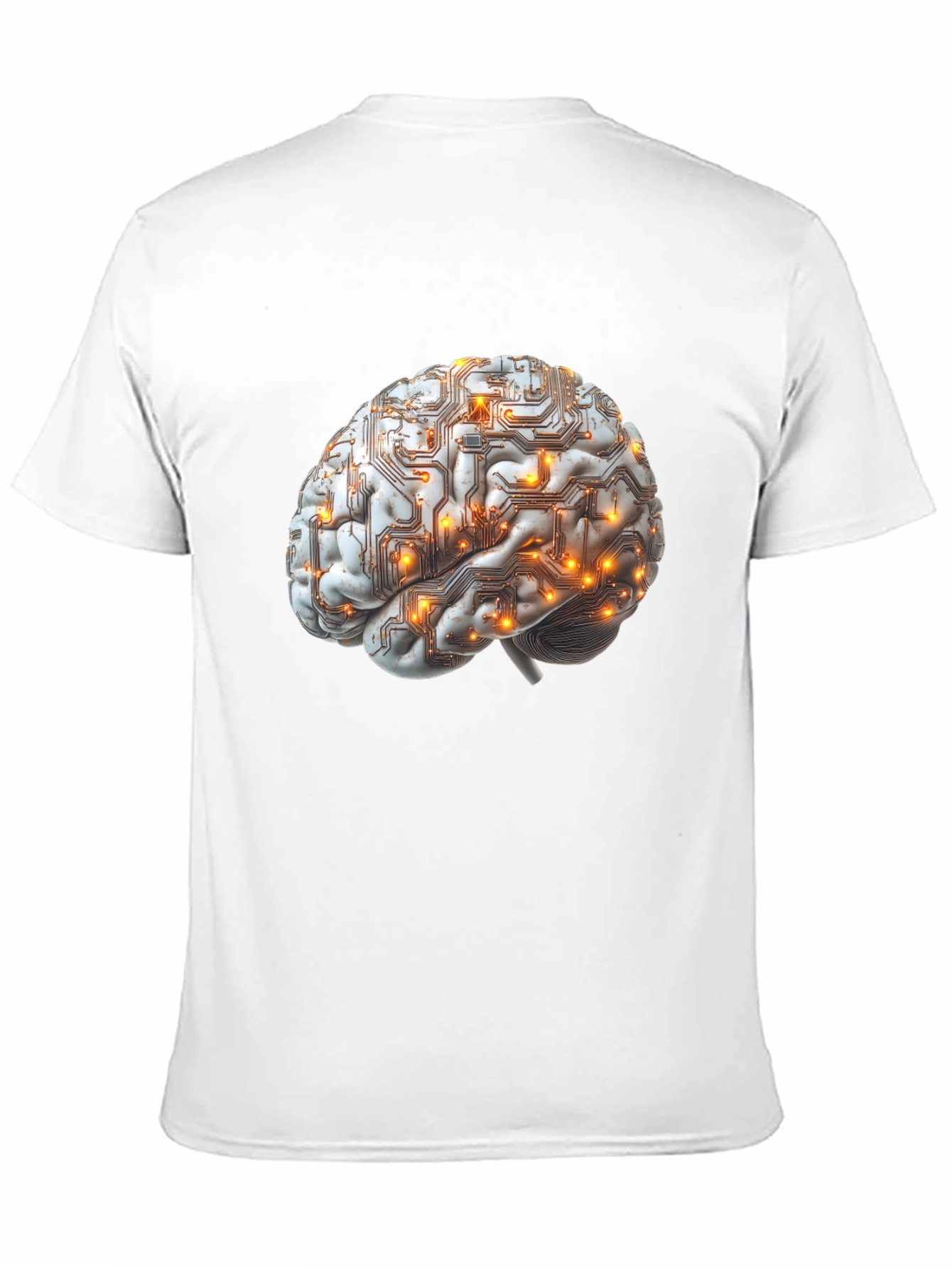 Black Brain Circuitry Graphic Tee - Black Cotton T-Shirt view 11