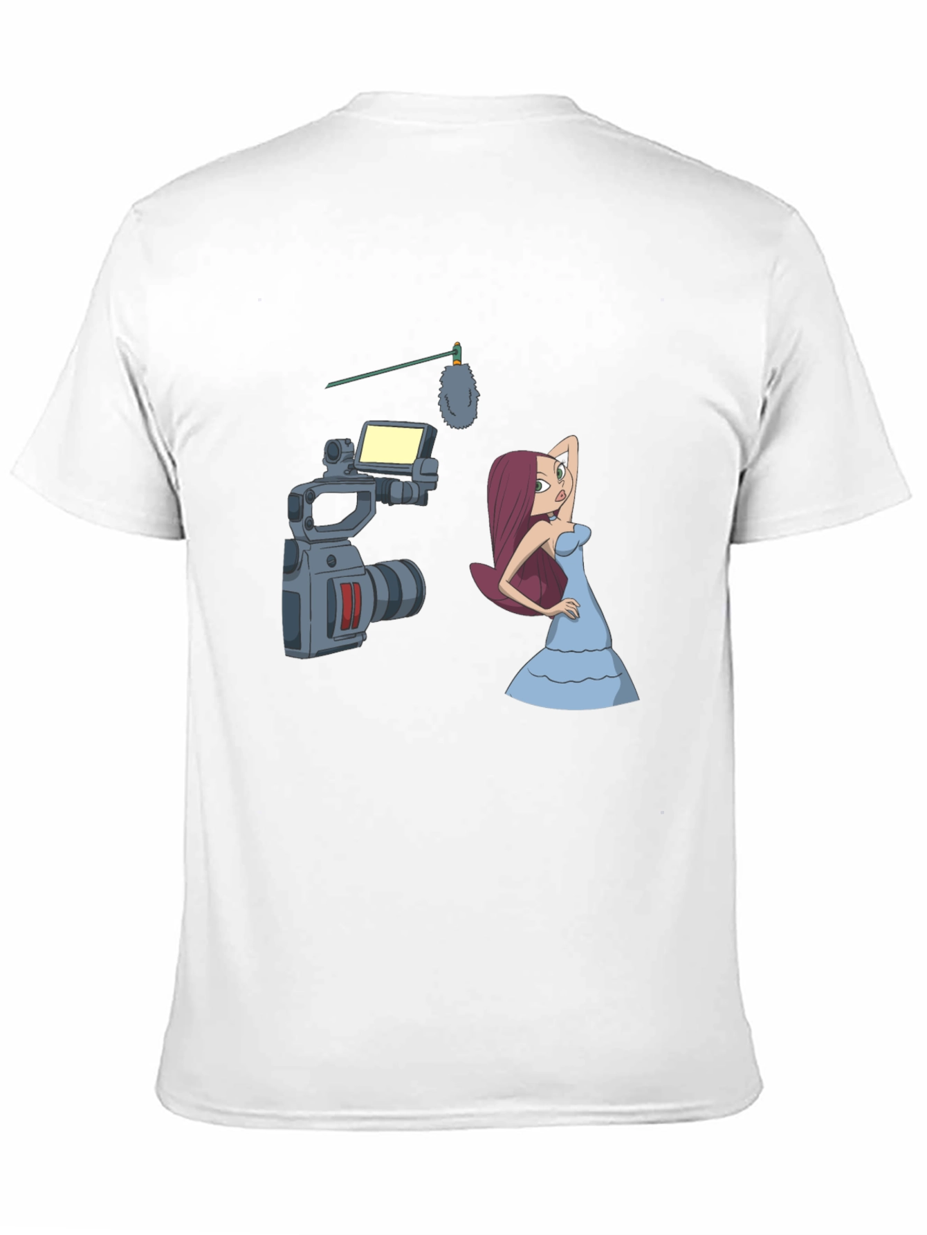 Black Cartoon Film Shoot T-Shirt - Black Cotton Blend view 11